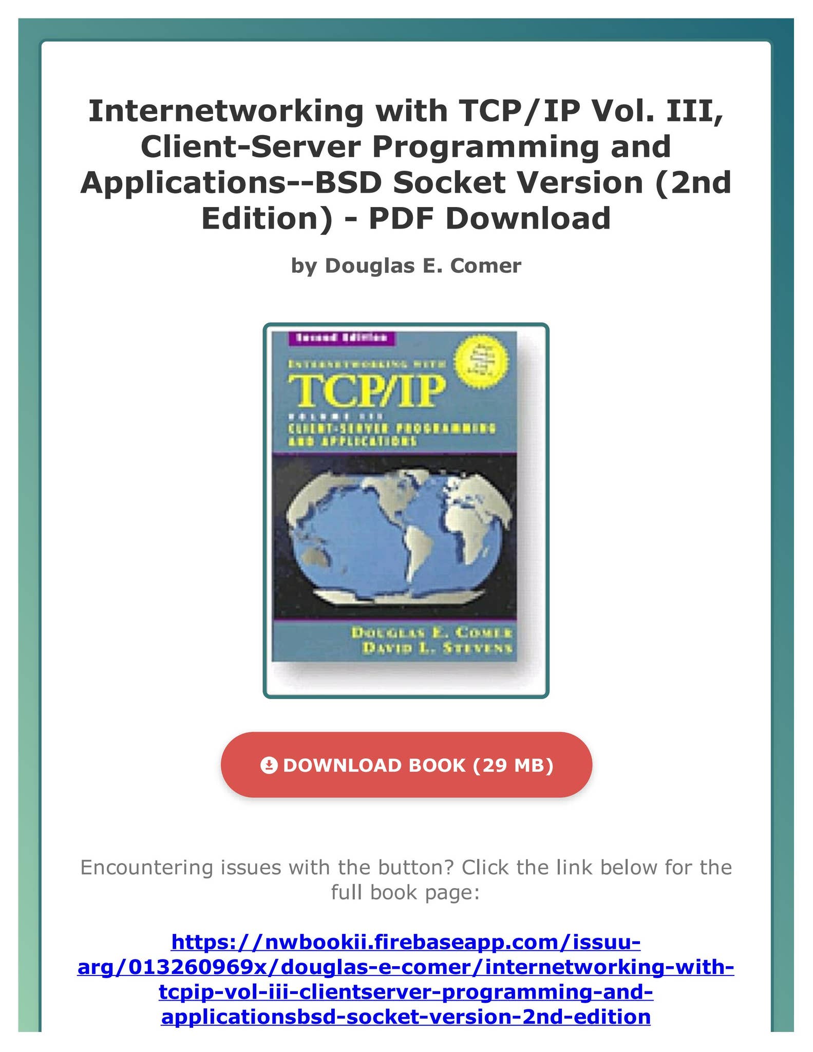 PDF eBOOK Internetworking with TCP/IP Vol. III, Client-Server ...