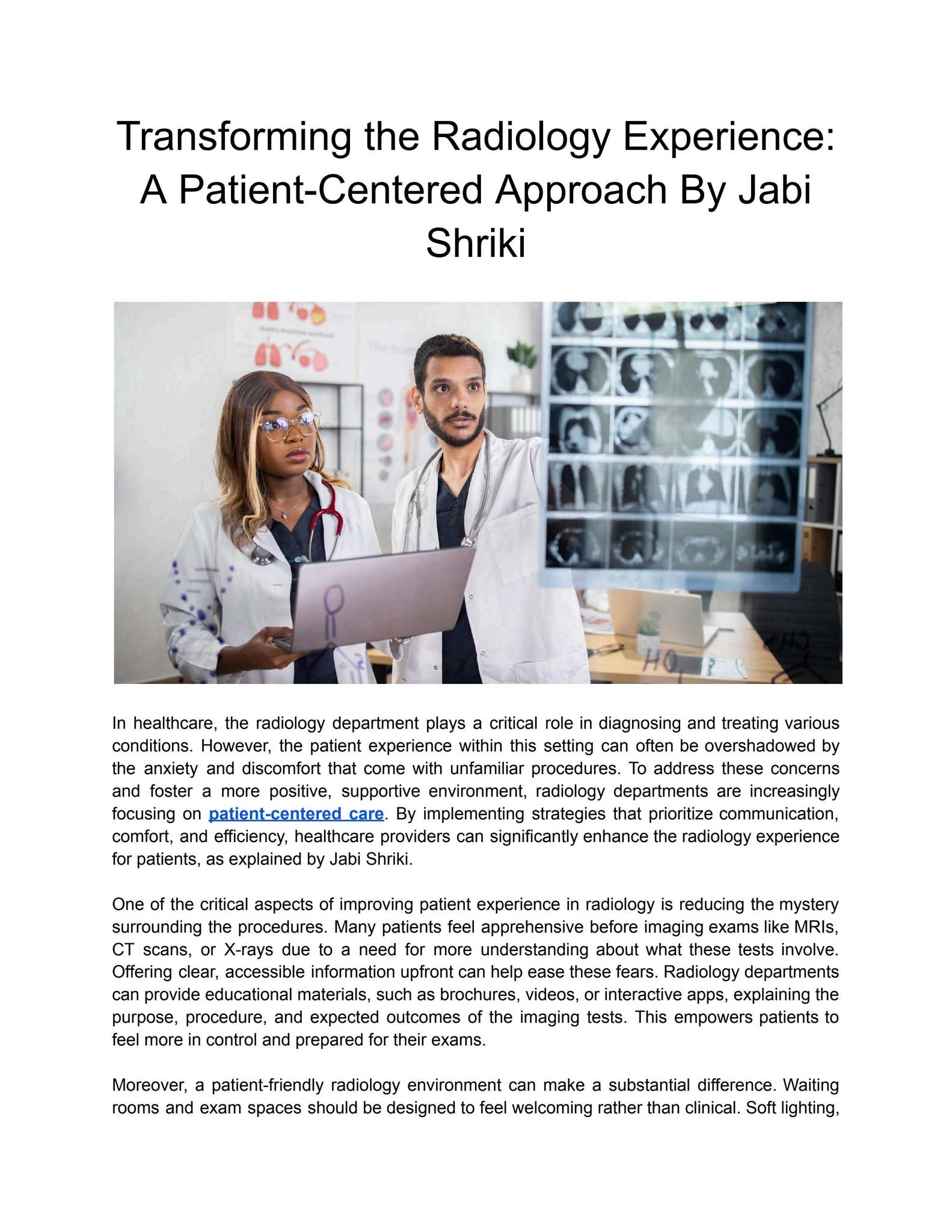 Pacori Transforming the Radiology Experience: A Patient-Centered Approach by ...