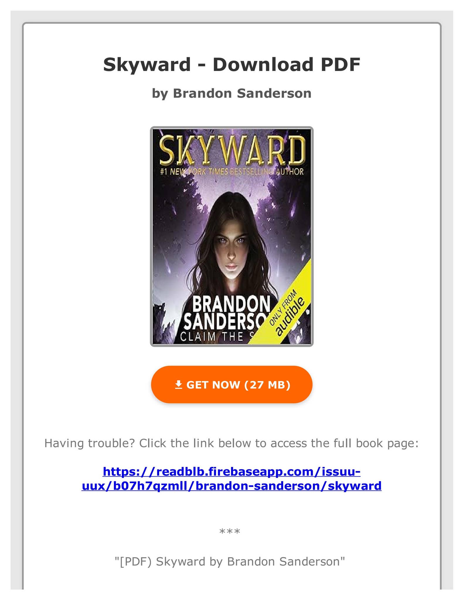 洋書 Brandon Sanderson - Skyward (Books 1-3) Brandon Sanderson Skyward Trilogy 3 Books Collection Set