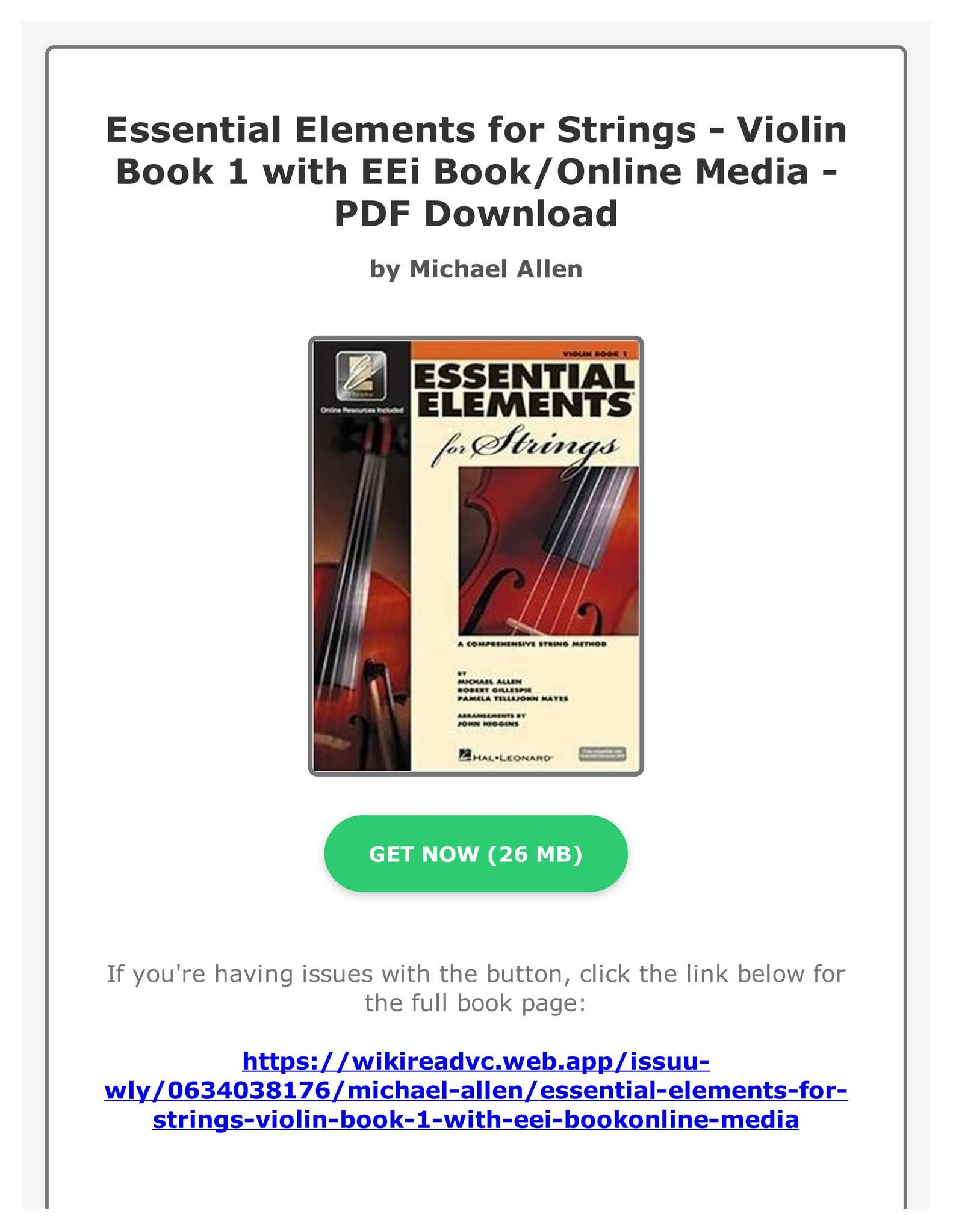 [PDF Essential Elements for Strings - Violin Book 1 with EEi Book ...