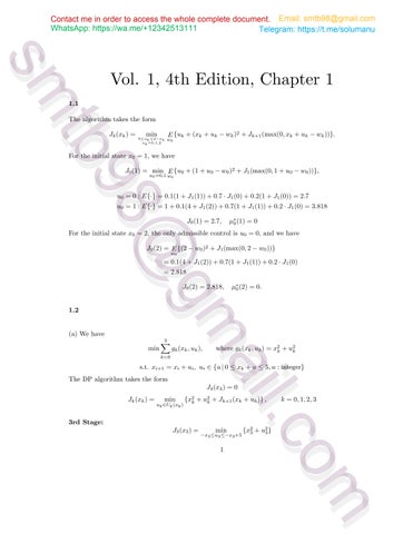 Solution Manual for Dynamic Programming and Optimal Control 4th Edition ...