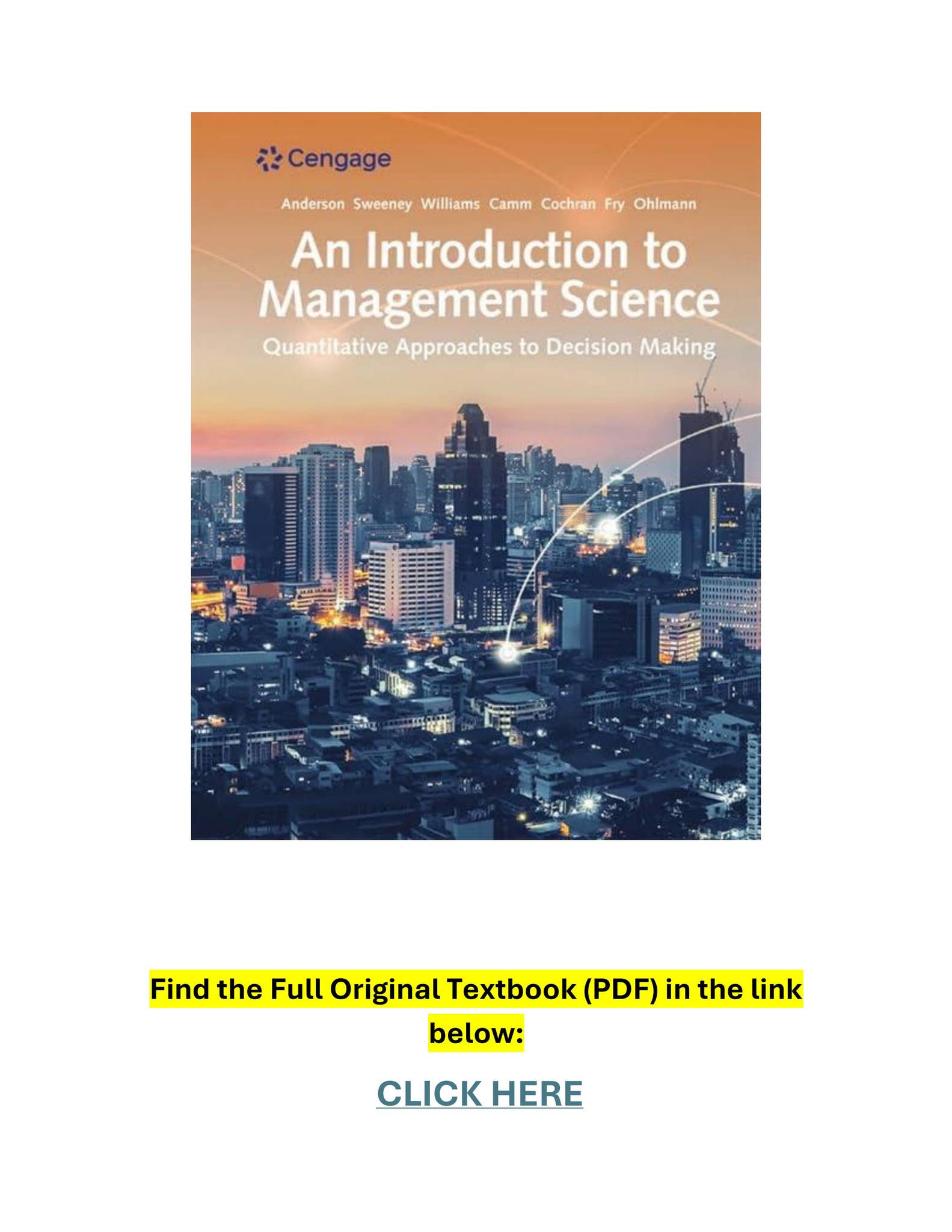 An Introduction to Management Science Quantitative Approach