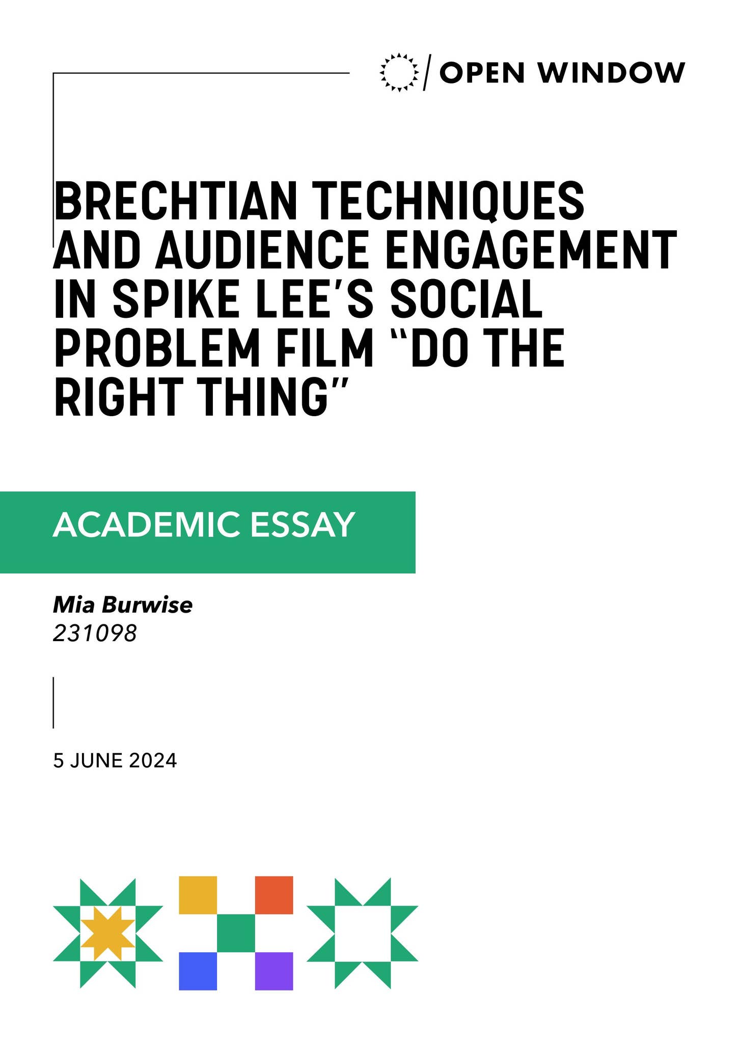 Brechtian Method Brechtian Techniques And Audience Engagement In Spike Lee’s Social ...