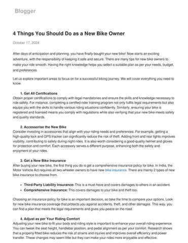 4 Things You Should Do as a New Bike Owner