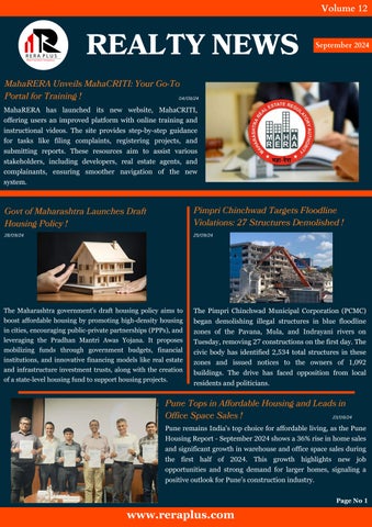 Reraplus_Realty Newsletter Volume 12