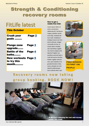 Strength and Conditioning recovery rooms