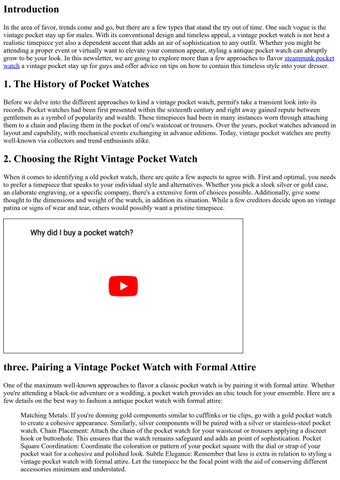 The Timeless Trend: How to Style a Vintage Pocket Watch for Men