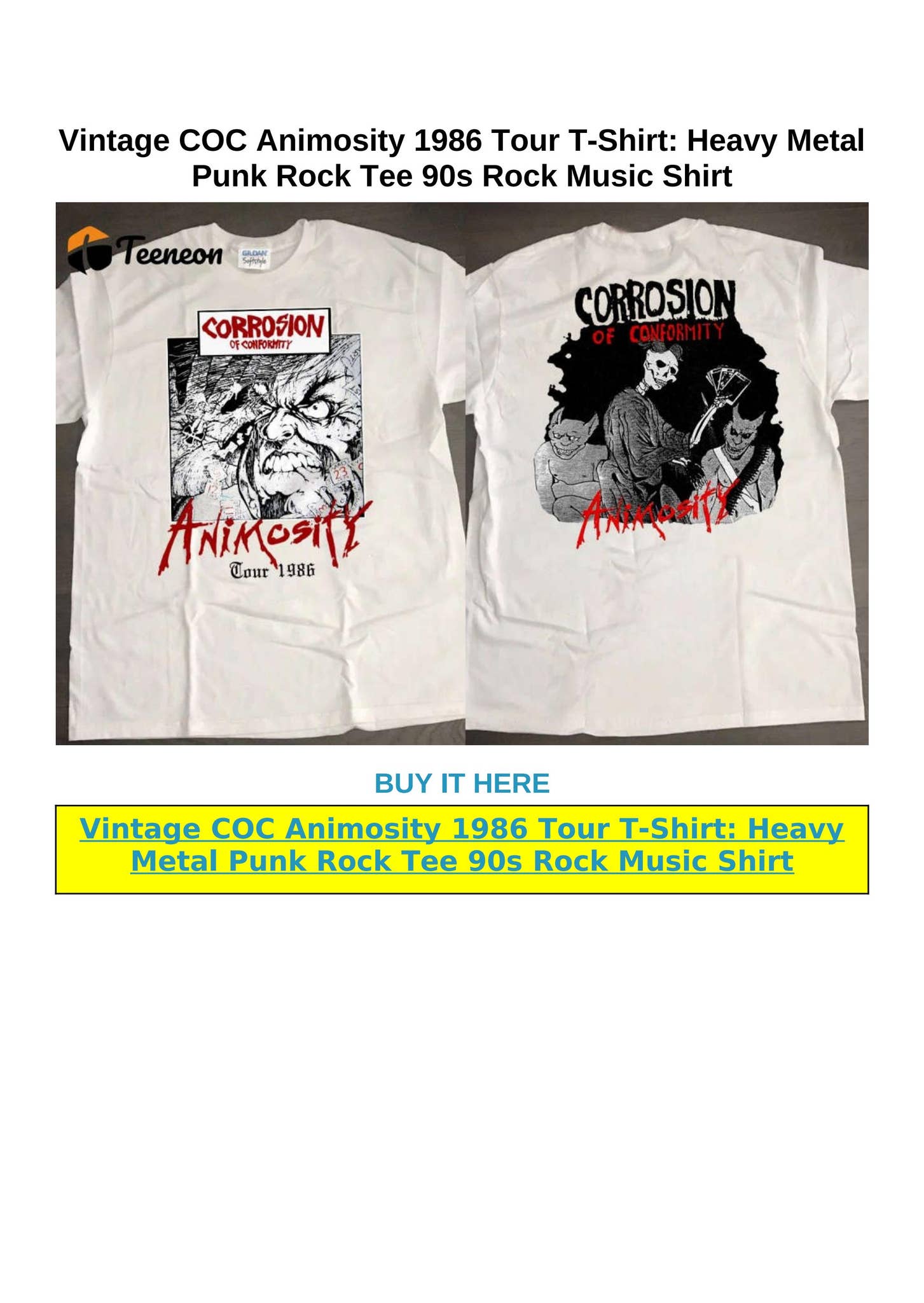 c.o.c vintage Tシャツ D.R.I GISM ACCUSED The Accused The Return of Martha T-Shirt Mens Small Punk