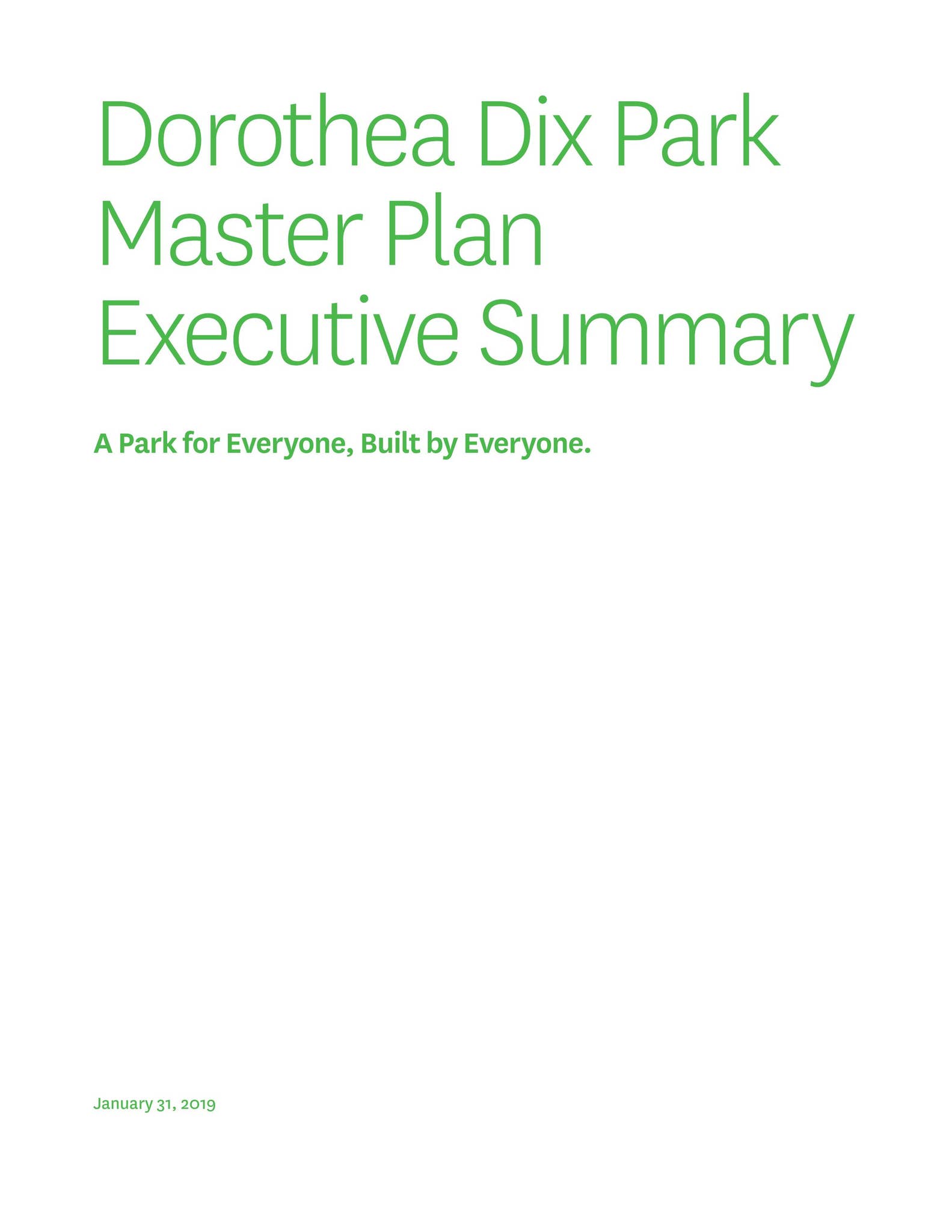 Dix Park Master Plan Executive Summary by DixParkConservancy - Issuu