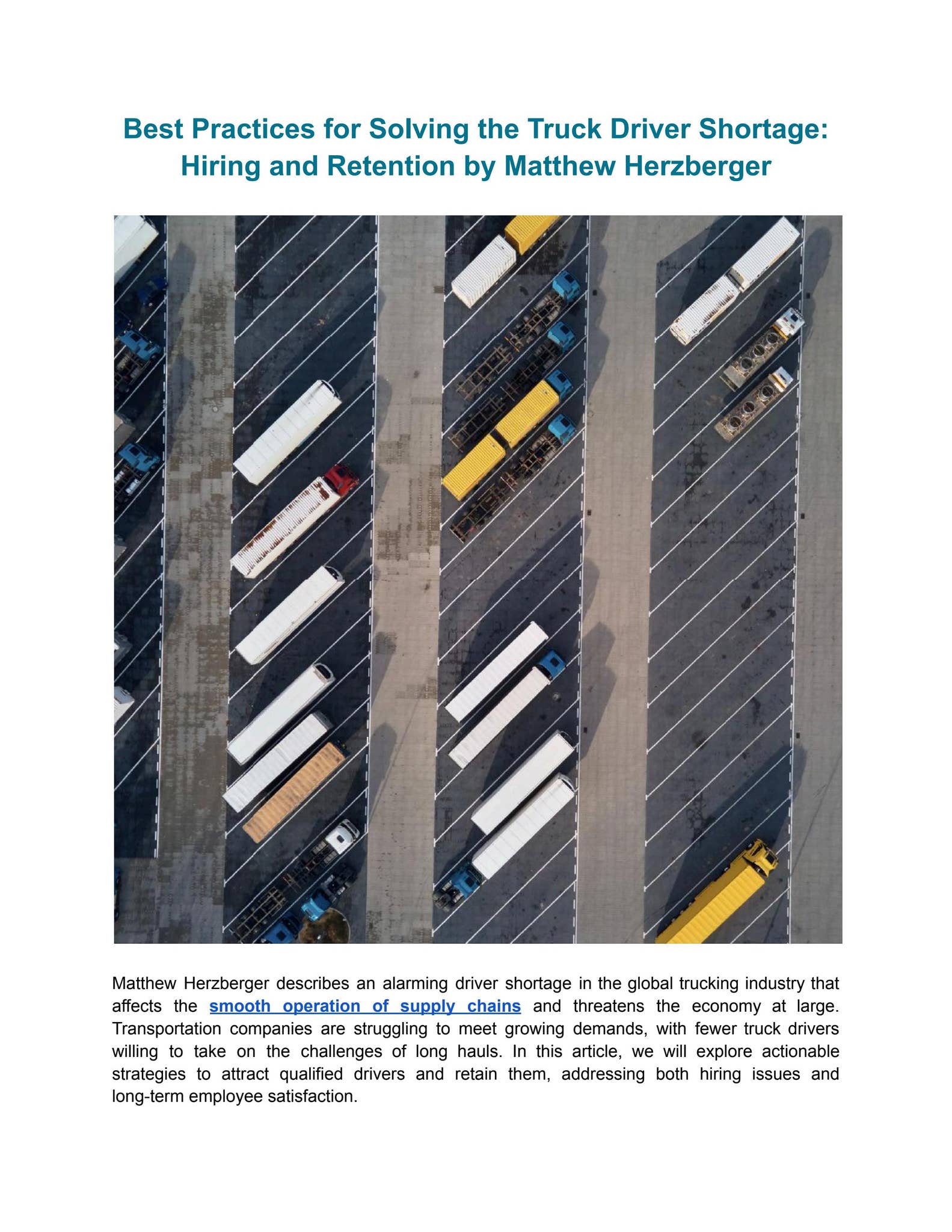 Best Practices for Solving the Truck Driver Shortage: Hiring and ...