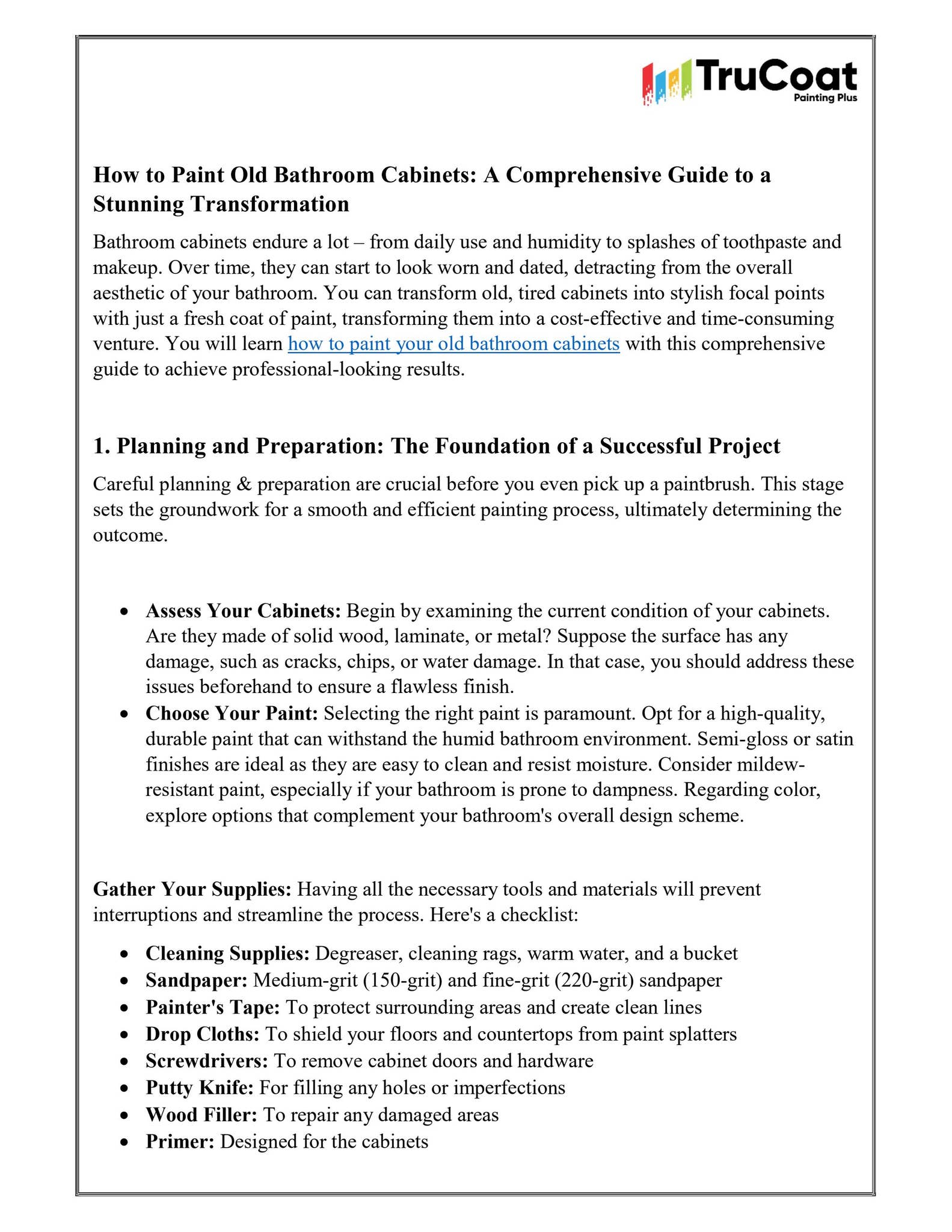 How to Paint Old Bathroom Cabinets? by trucoatpaintingplus - Issuu