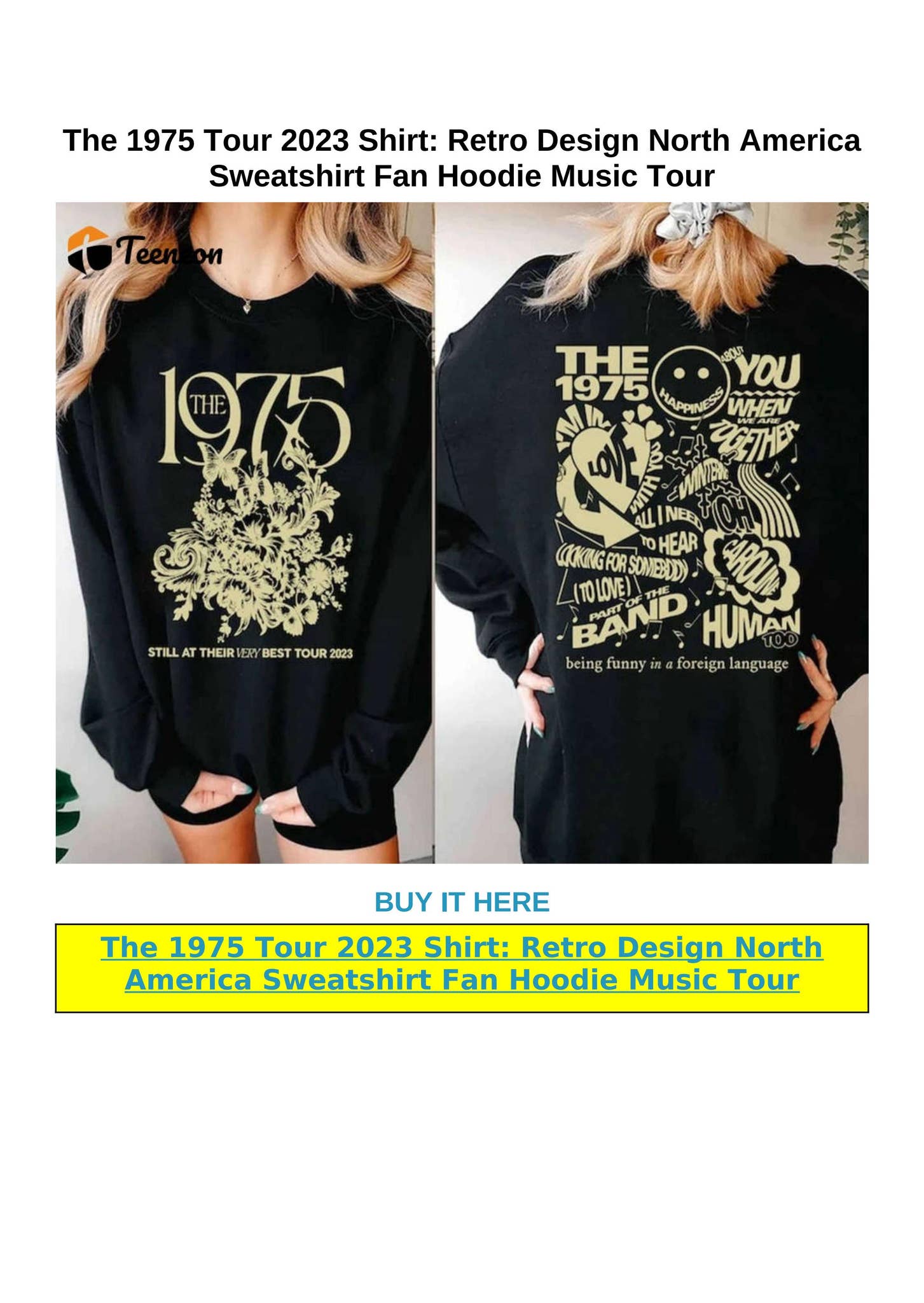 The 1975 Tour 2023 Shirt: Retro Design North America