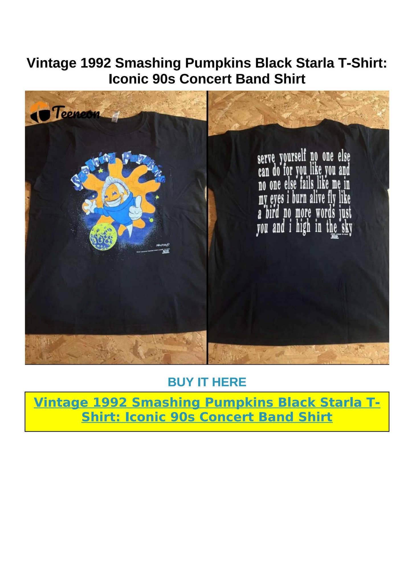 Smashing Pumpkins starla 90s Tシャツ Vintage ANVIL Smashing Pumpkins Starla Original Promo 1992 T