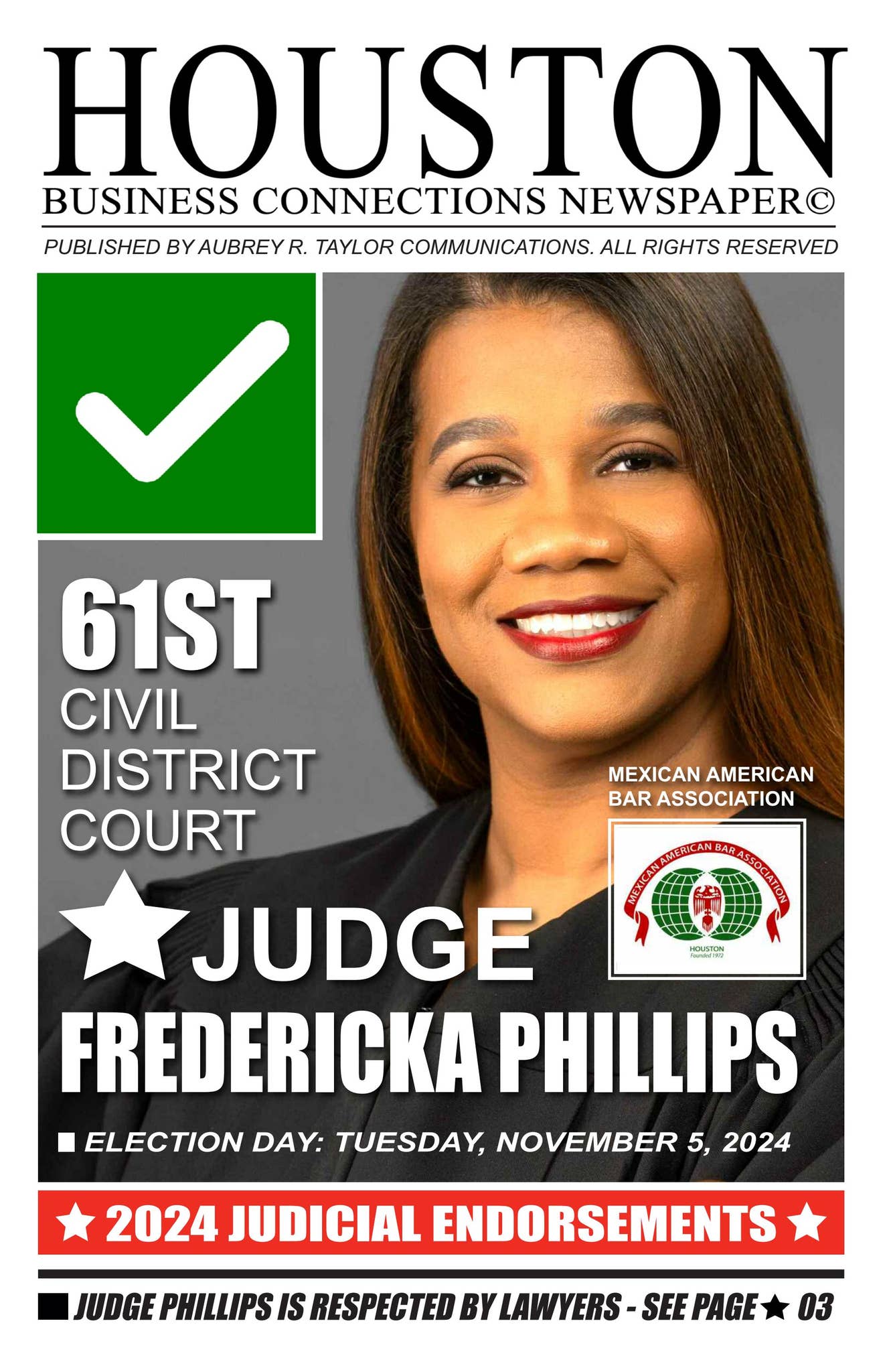 The 2024 Houston Chronicle Endorsements Are Out; HBC Newspaper Endorses Judge Fredericka ...