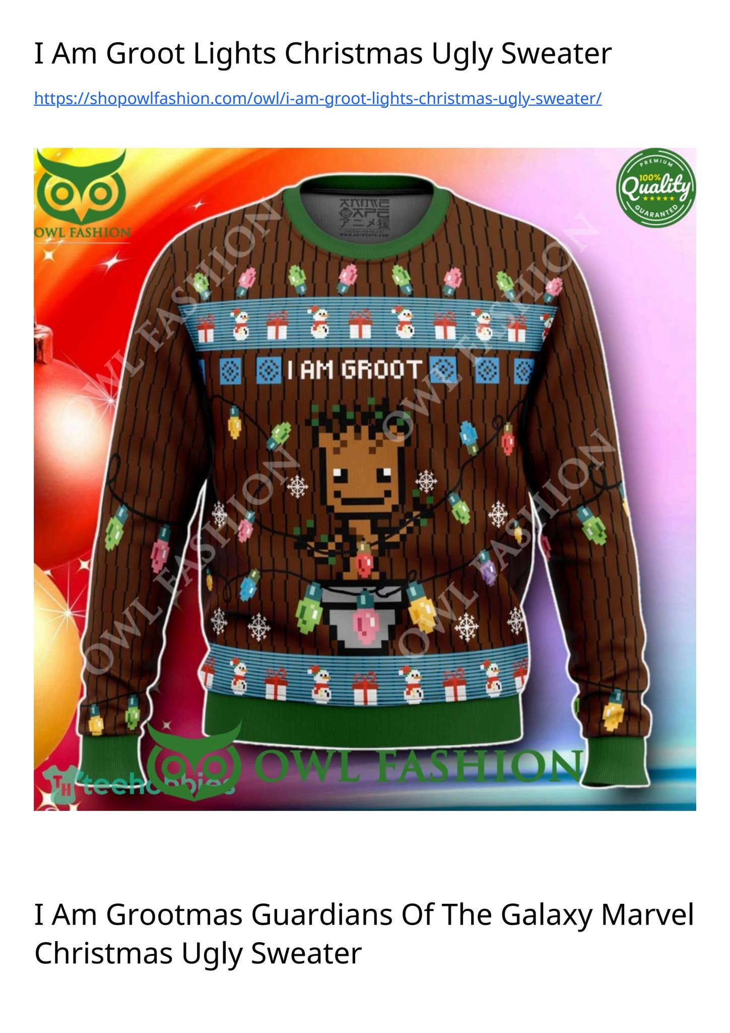 i am groot christmas sweater