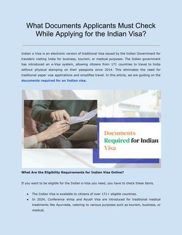 What Documents Applicants Must Check While Applying for the Indian Visa ...