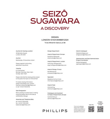 PHILLIPS 家具目录 · Seizô Sugawara Rare 扶手椅 第 5 页