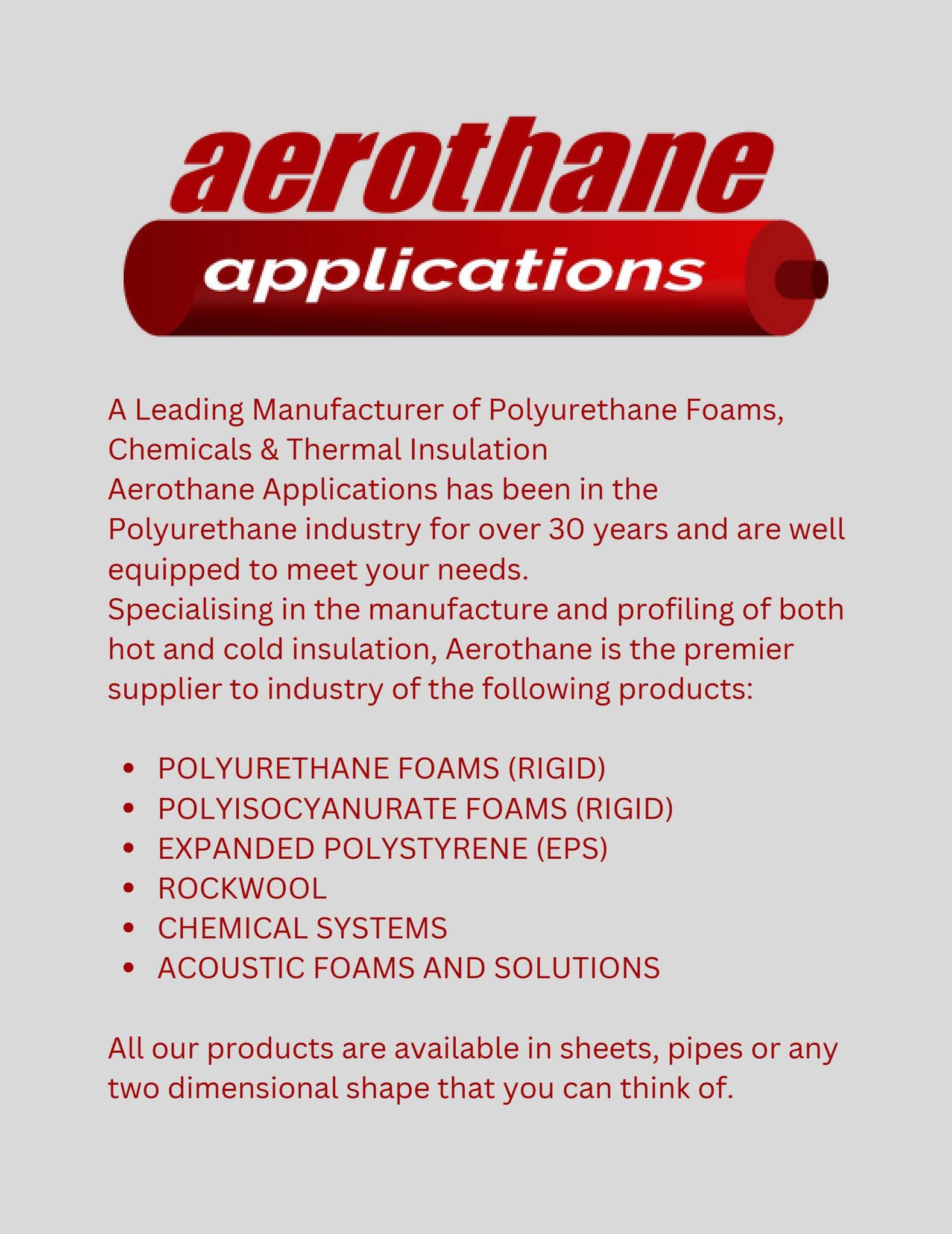 AEROTHANE APPLICATIONS by Amahlubi Solutions - Issuu