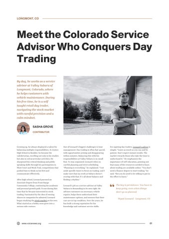 Colorado Service Advisor Who Conquers Day Trading