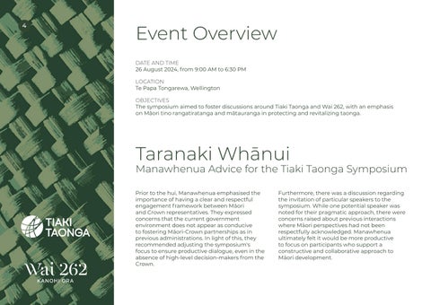 WAI-262 Tiaki Taonga Pōneke Symposium 第 4 页