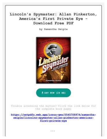 Download) Lincoln's Spymaster: Allan Pinkerton, America&