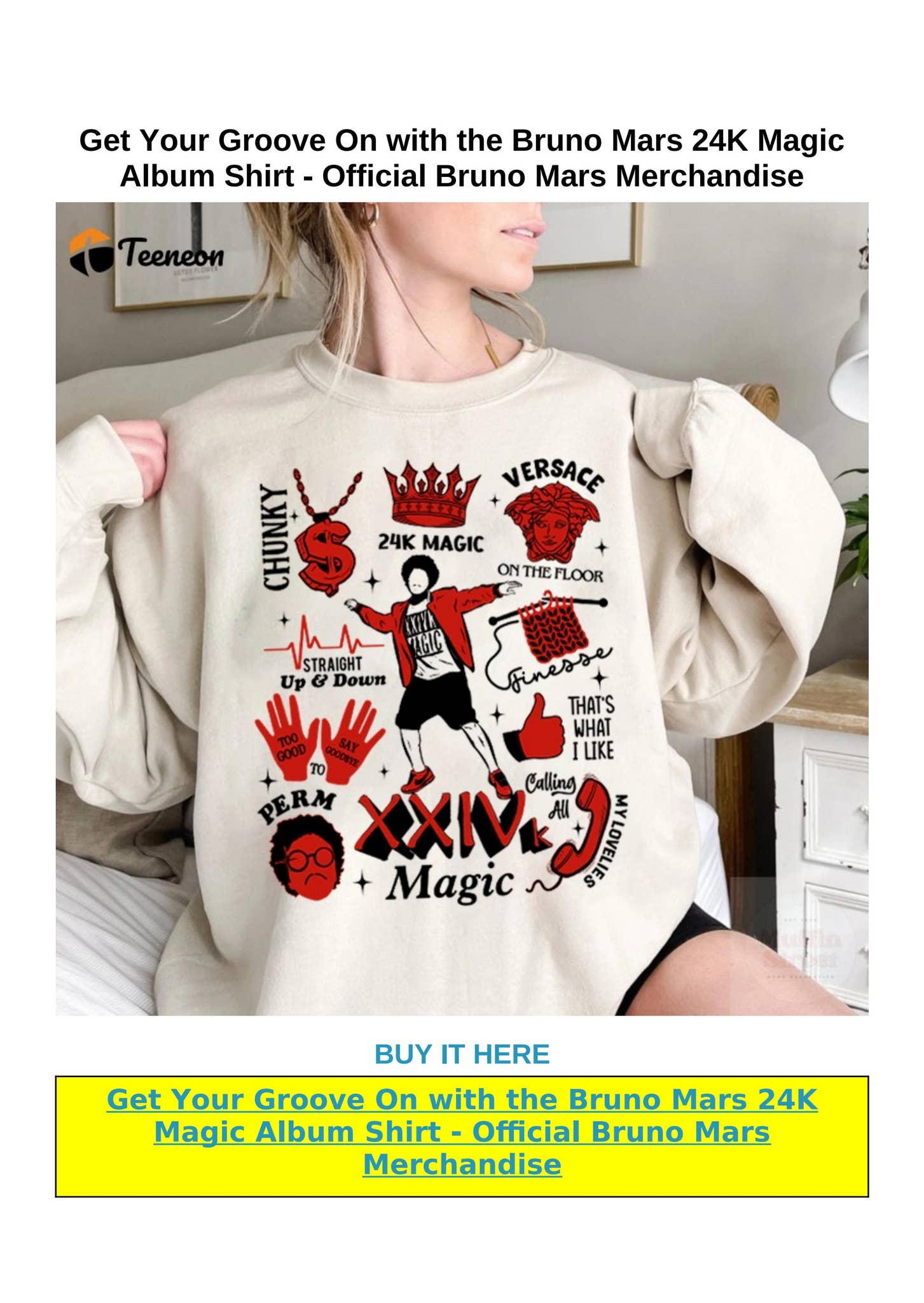 Get Your Groove On with the Bruno Mars 24K Magic Album Shirt