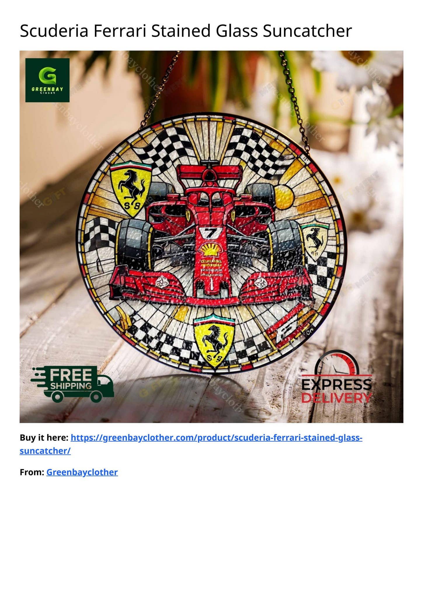 Scuderia Ferrari Stained Glass Suncatcher by Tonytees Store - Issuu