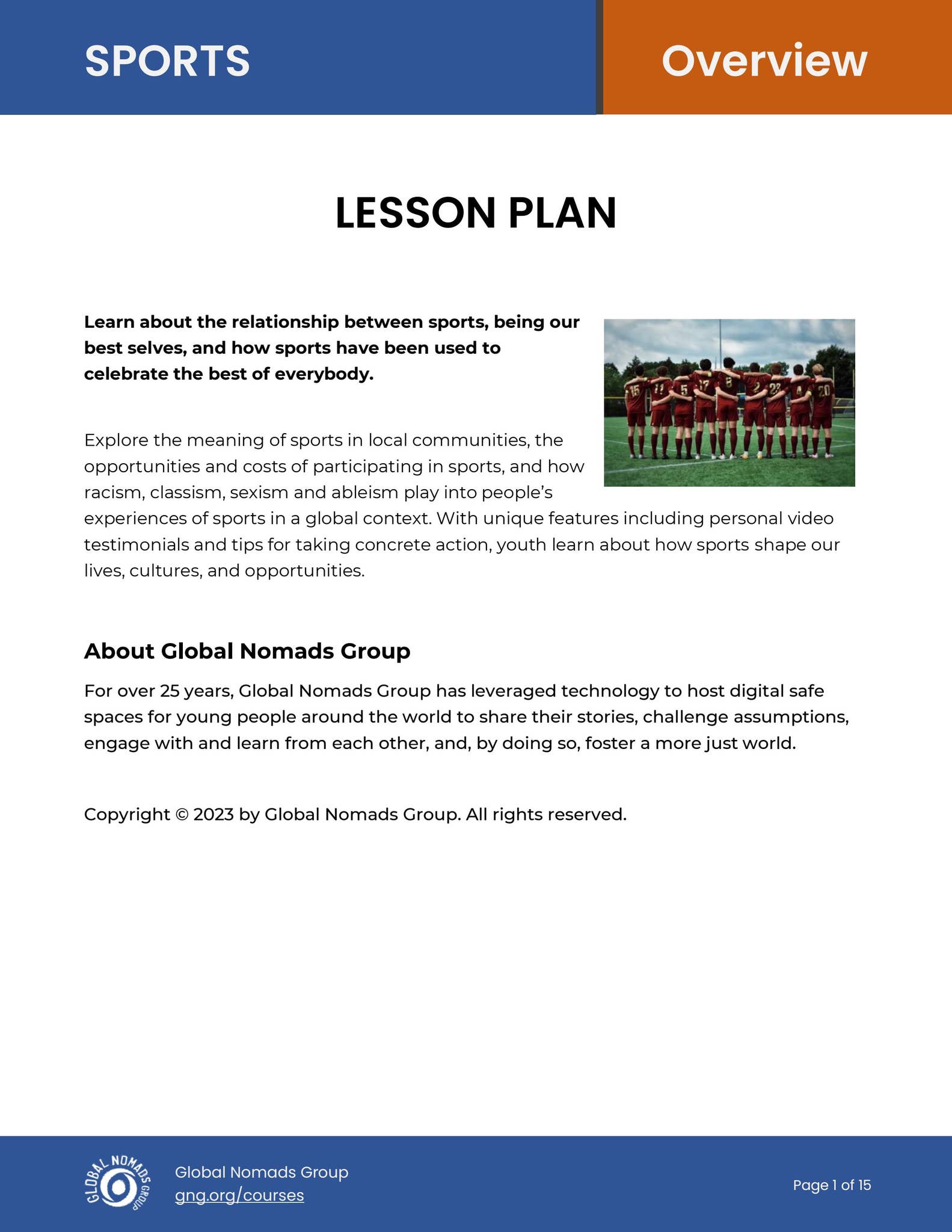 Global Nomads Group - Sports Lesson Plan by PhotoWings - Issuu