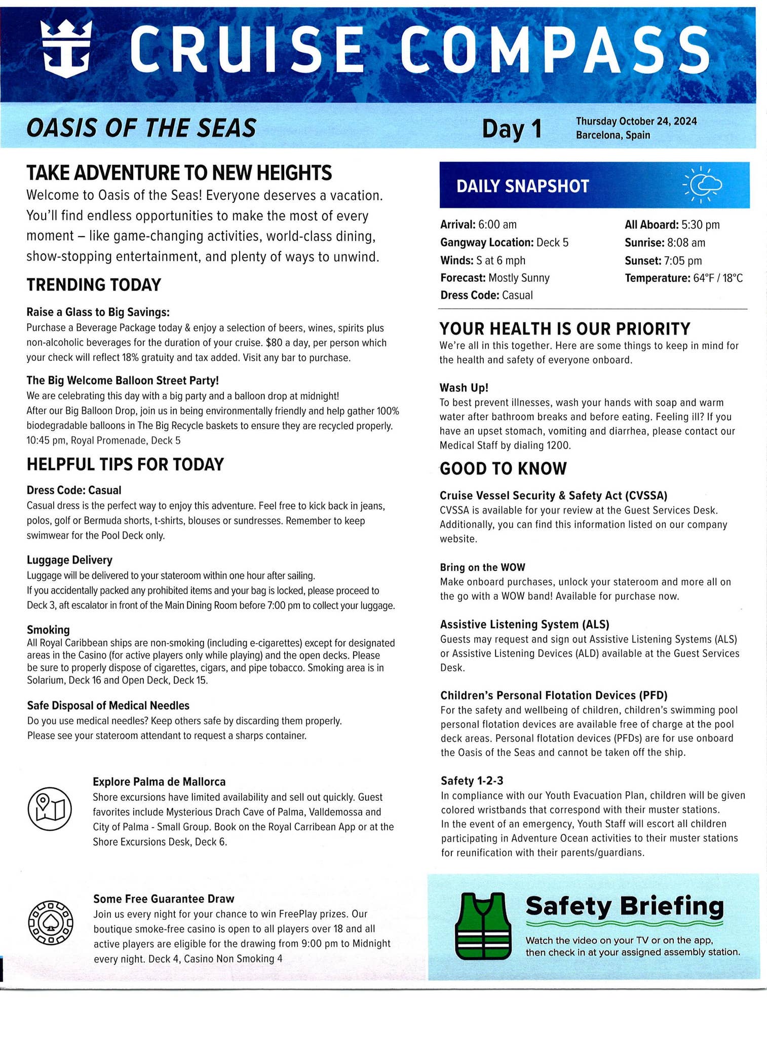 Oasis of the Seas 14-night Transatlantic Cruise Compass - October 24, 2024  by Royal Caribbean Blog - Issuu