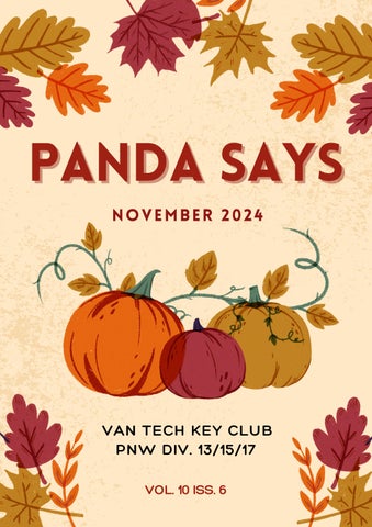 Van Tech Key Club November Newsletter