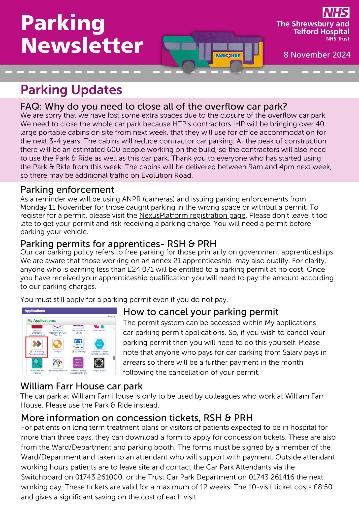 Nhs Ward Newsletter Example.pdf Parking Newsletter: Issue 2 by The Shrewsbury and Telford Hospital NHS ...