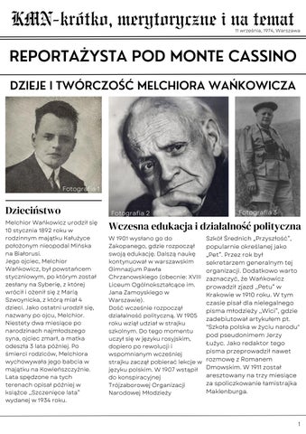 Reportażysta pod Monte Cassino. Dzieje i twórczość Melchiora Wańkowicza.