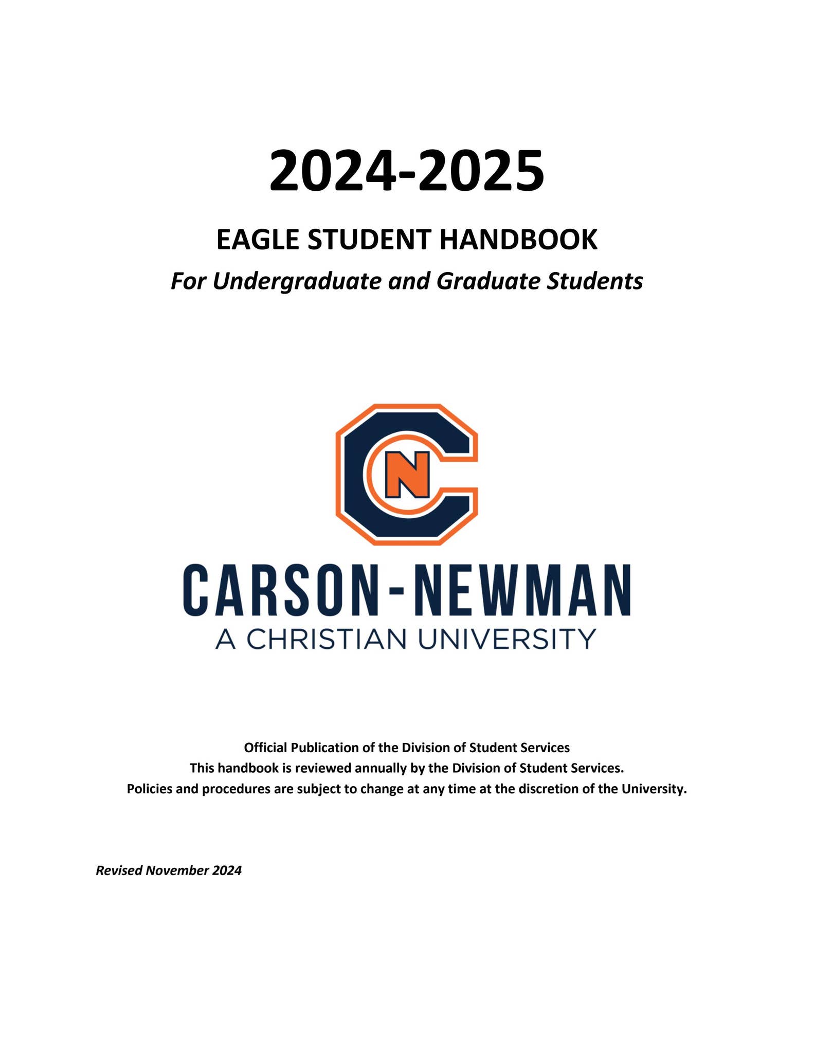 Eagle Student Handbook for Undergraduate and Graduate Students 2024