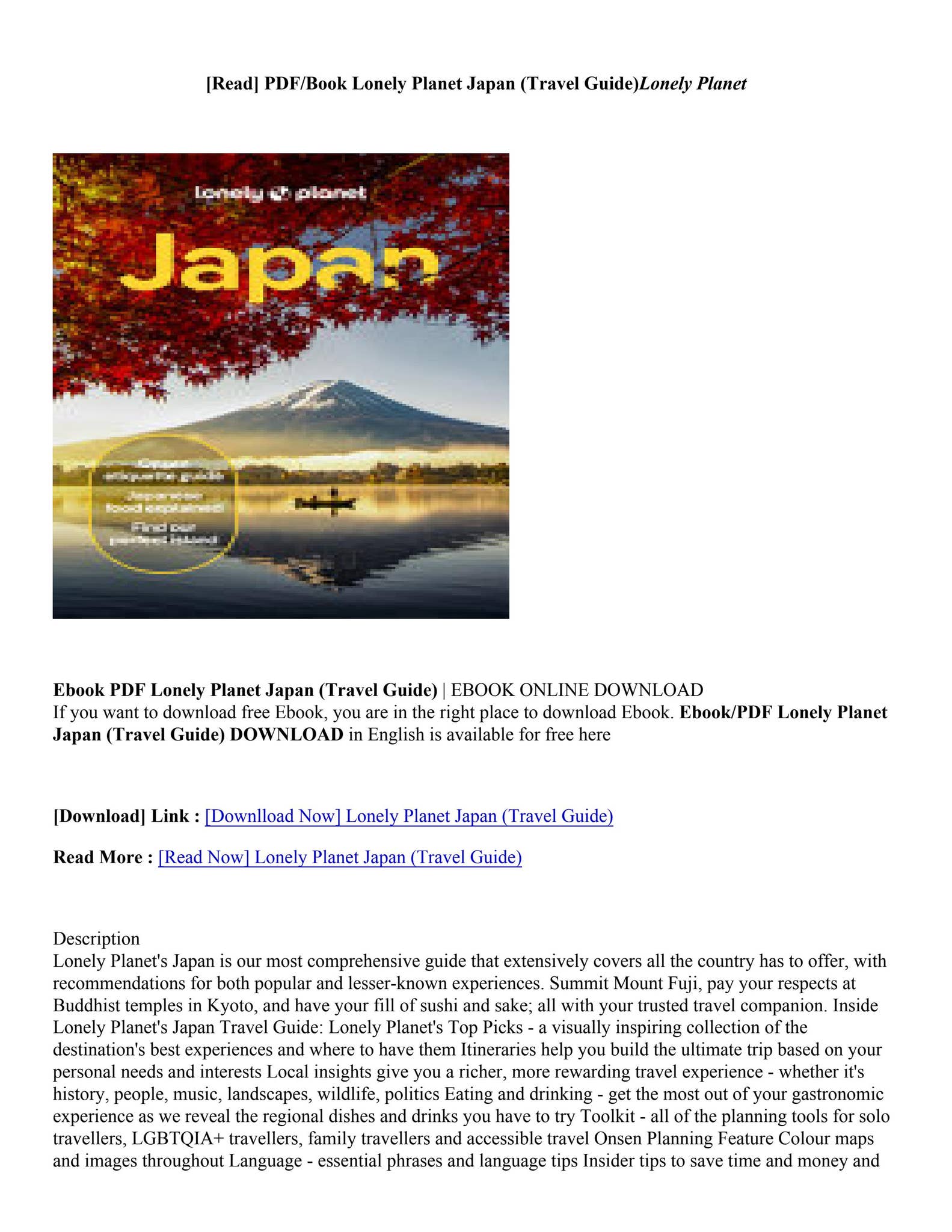 語学+参考書 Lonely Planet Japan (Travel Guide) Lonely Planet Japan - (Travel Guide) 18th Edition (Paperback