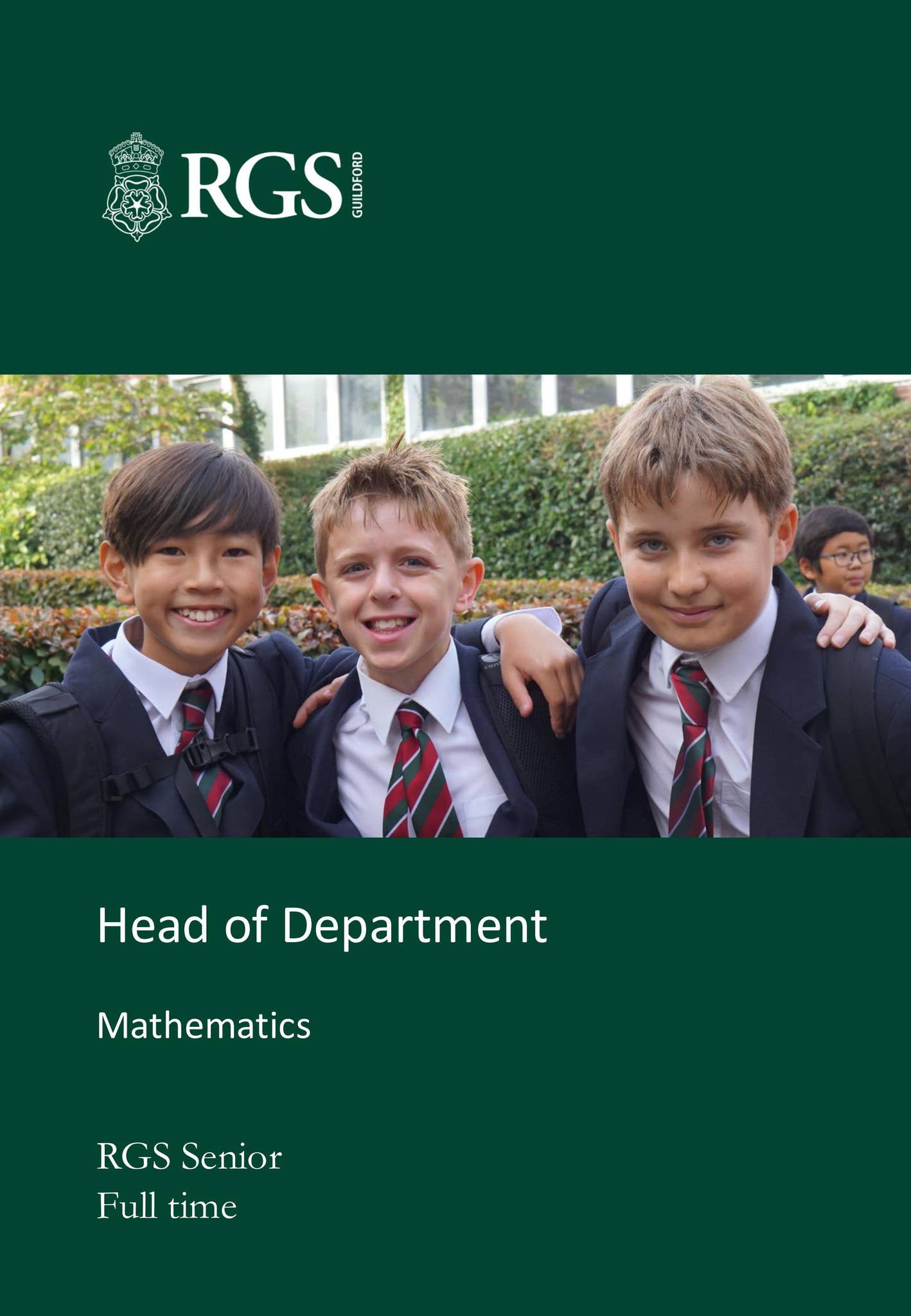 Head of Mathematics by Royal Grammar School Guildford - Issuu