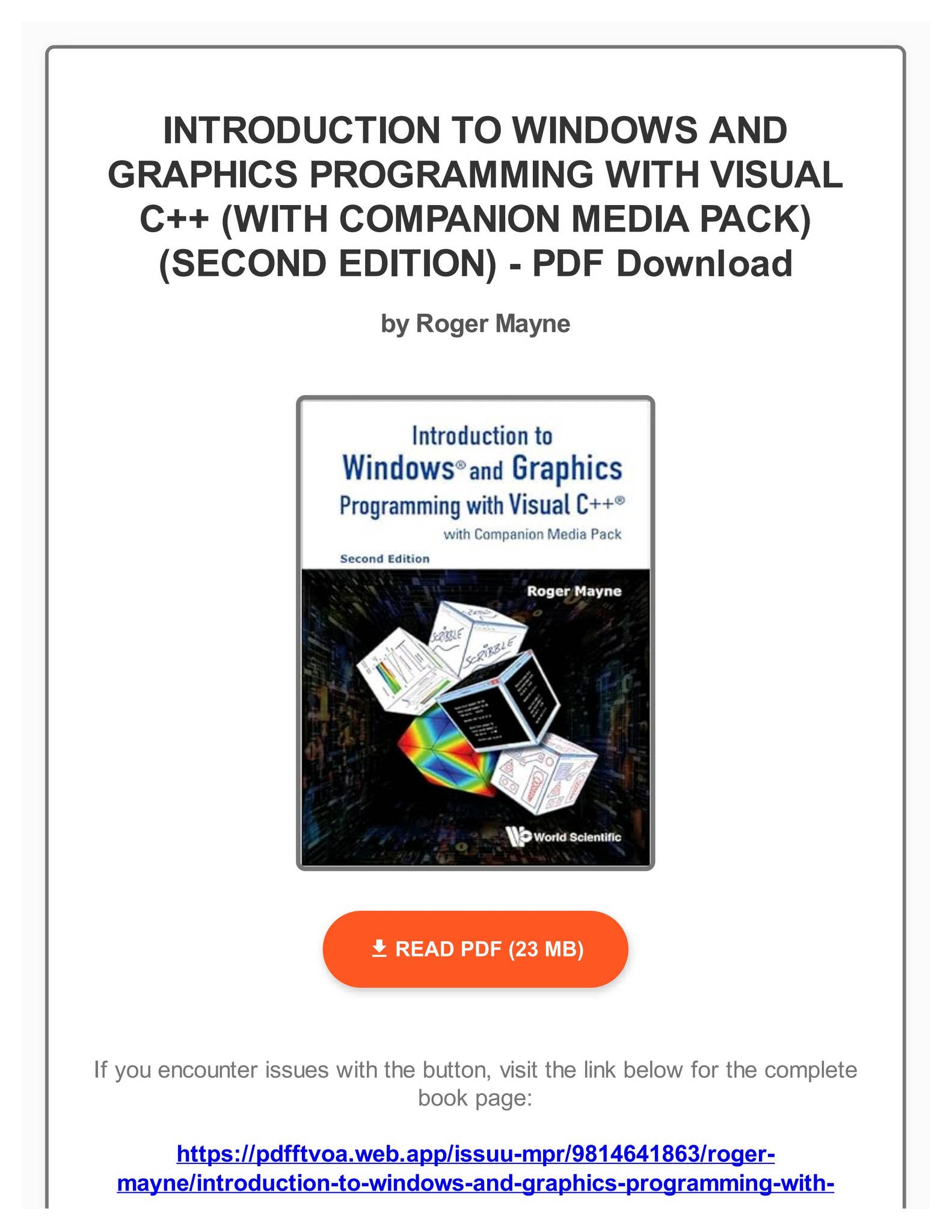 PDF INTRODUCTION TO WINDOWS AND GRAPHICS PROGRAMMING WITH VISUAL C++ ...