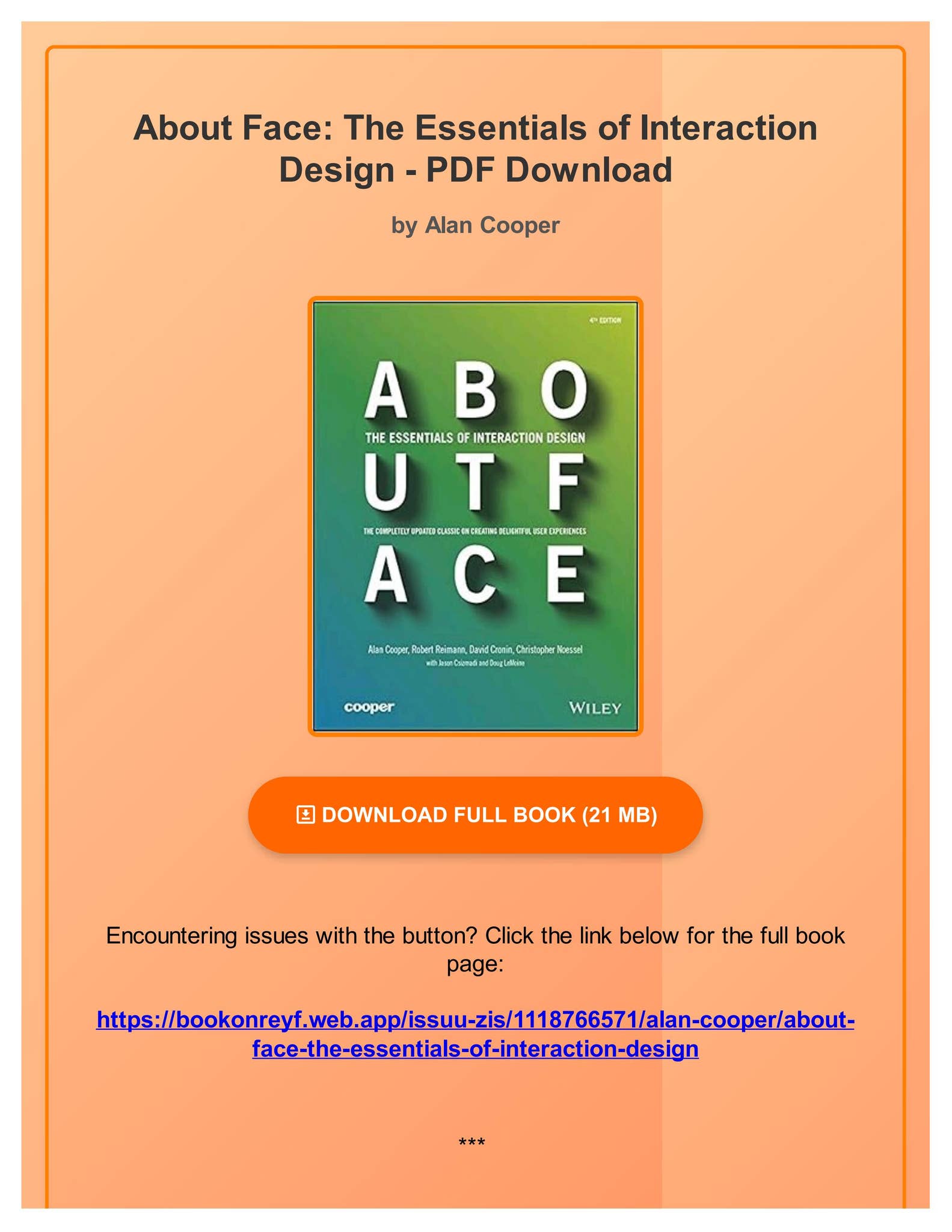 洋書 About Face The Essentials of Interaction Epub About Face: The Essentials of Interaction Design by