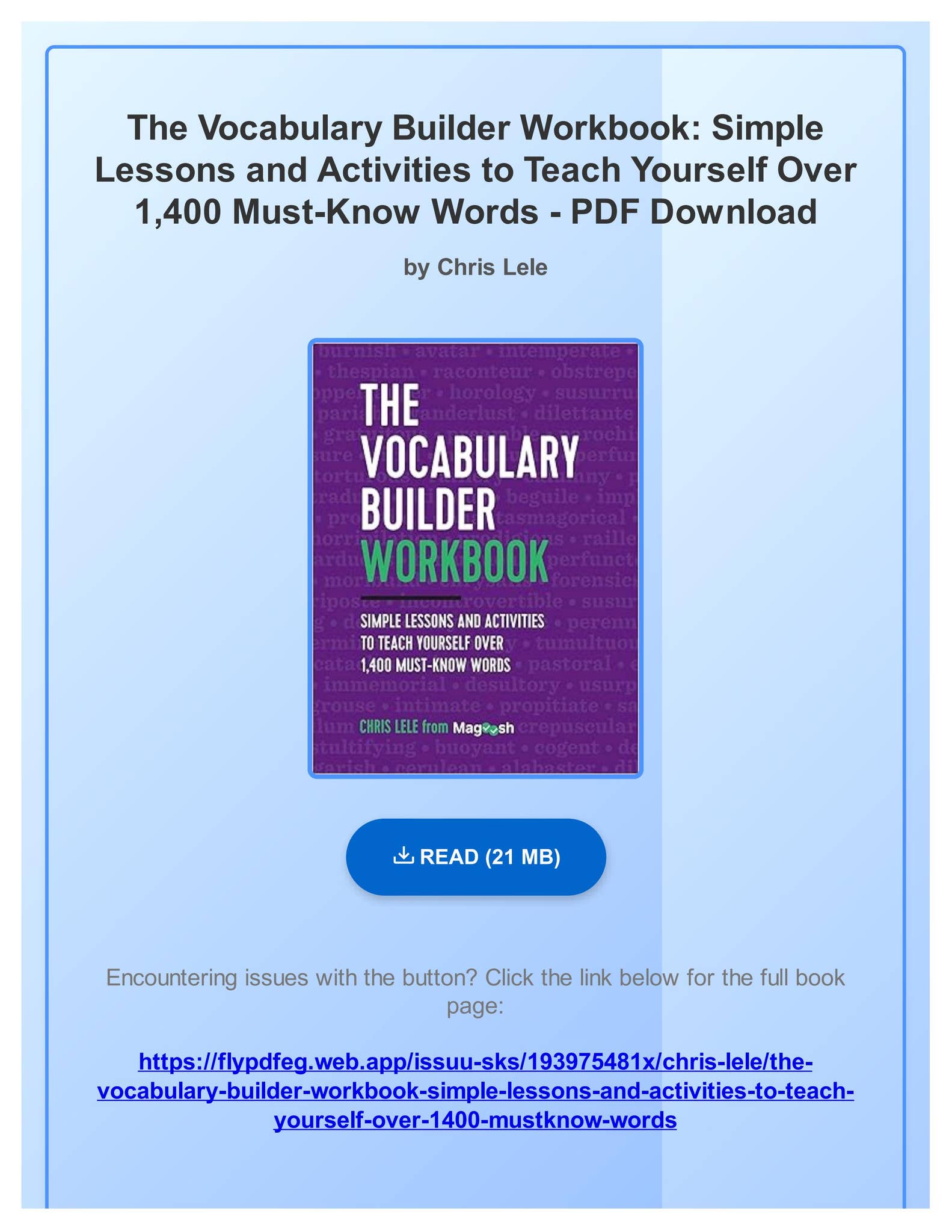 英語字彙力 The Vocabulary Builder Workbook Amazon.com: The Vocabulary Builder Workbook: Simple Lessons