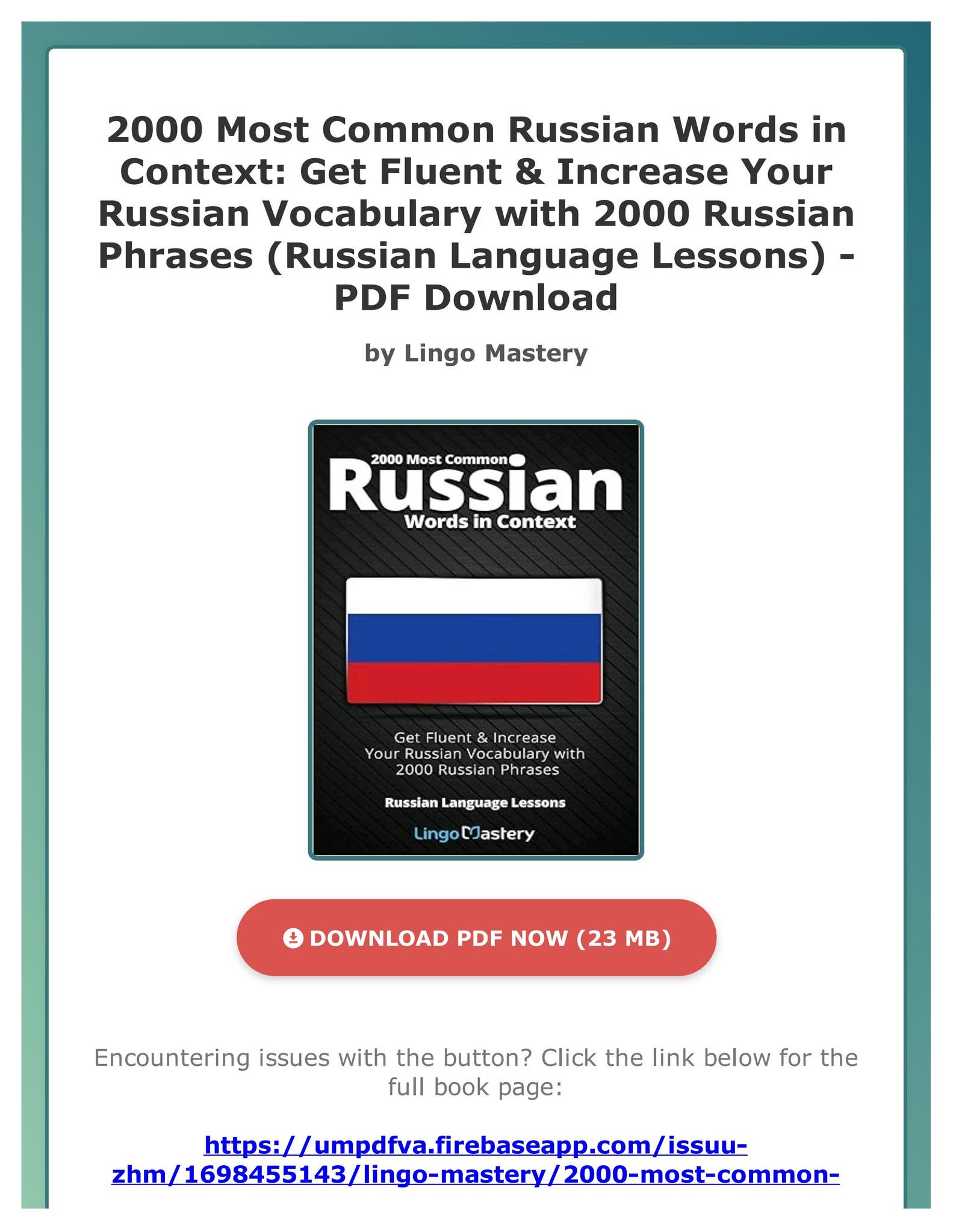 Ebook PDF 2000 Most Common Russian Words in Context: Get