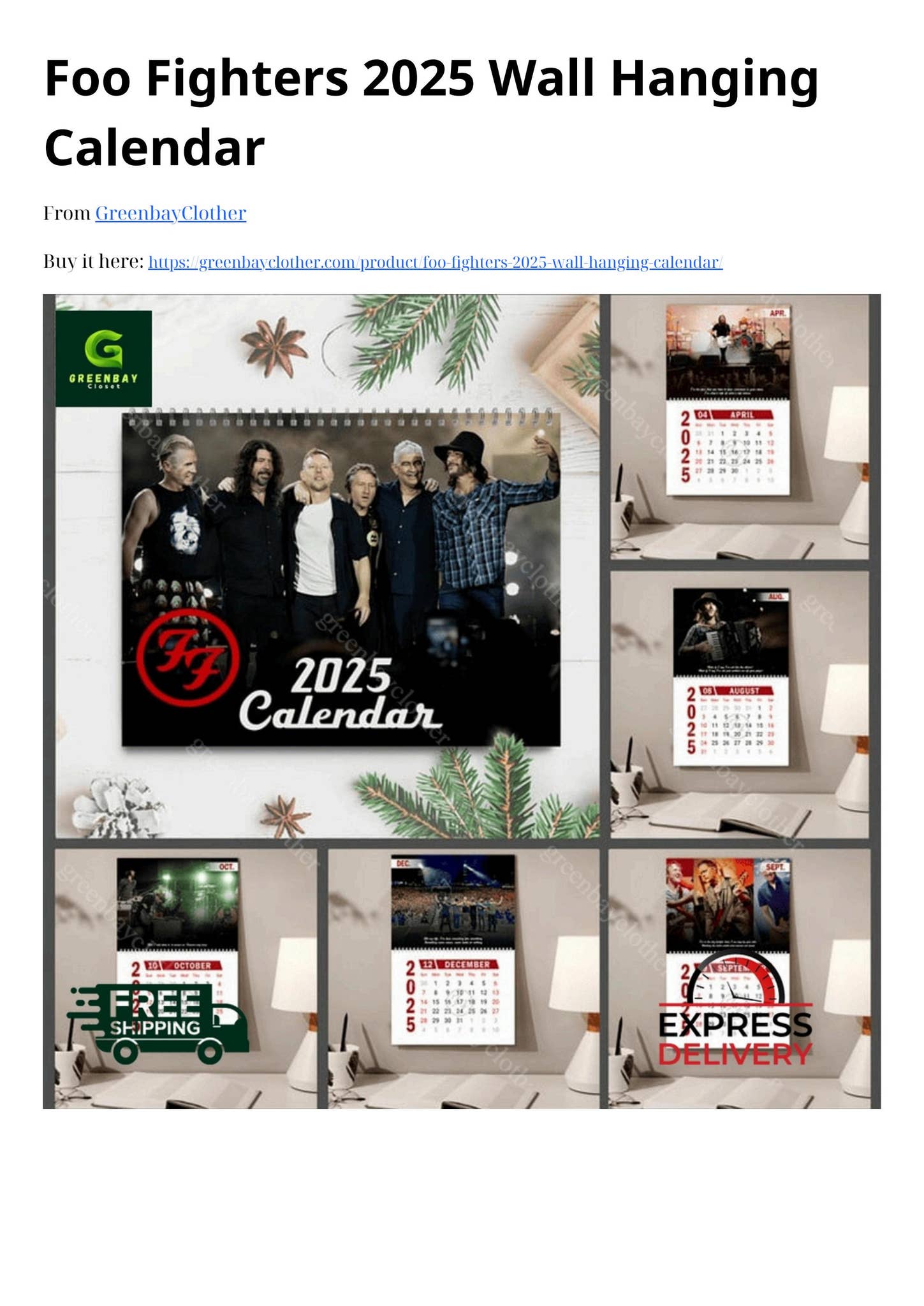 Foo Fighters 2025 Wall Hanging Calendar by Porter Greenbayclother Issuu