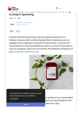 How to Care for Your Handcrafted Diamond Ring to Keep It Sparkling