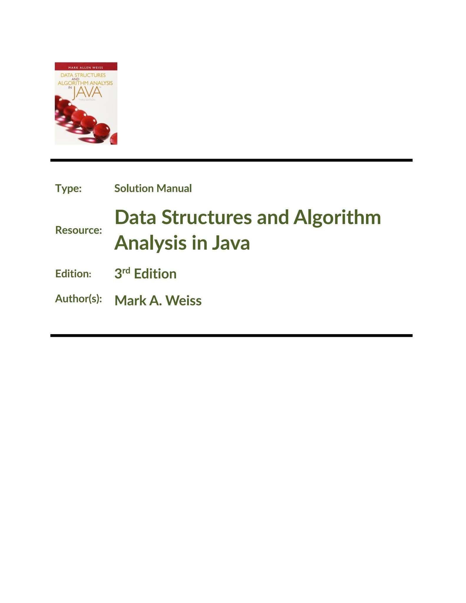 Data Structures and Algorithm Analysis in Java, 3E Mark A Weiss ...