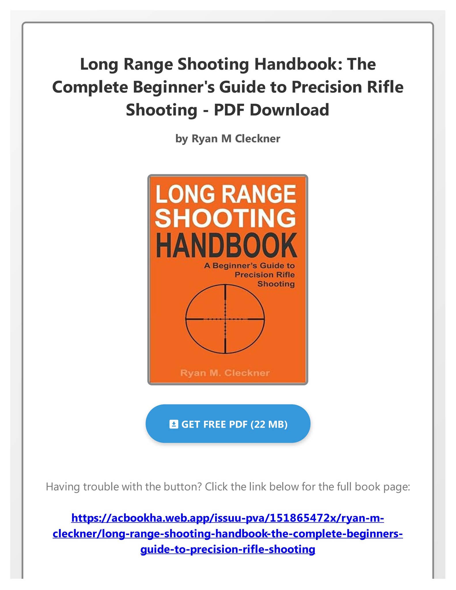Ebook Long Range Shooting Handbook The Complete Beginner S Guide To Ebook Long Range Shooting Handbook The Complete Beginner S Guide To