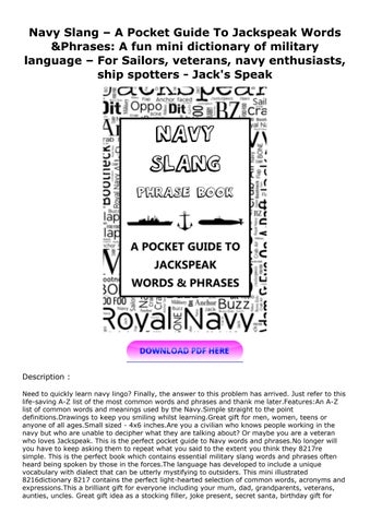 [PDF] Navy Slang – A Pocket Guide To Jackspeak Words & Phrases: A fun ...