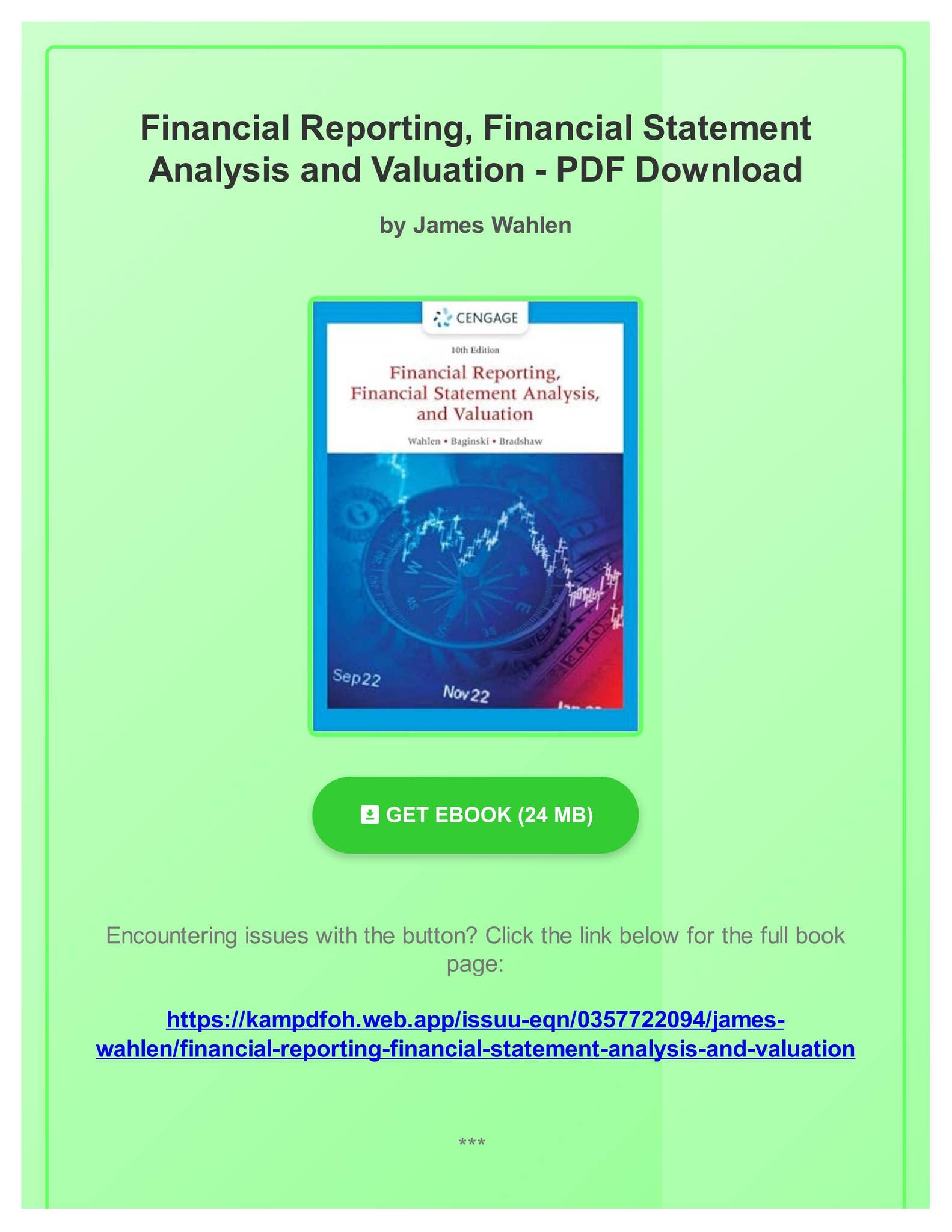 Ebook) Financial Reporting, Financial Statement Analysis and
