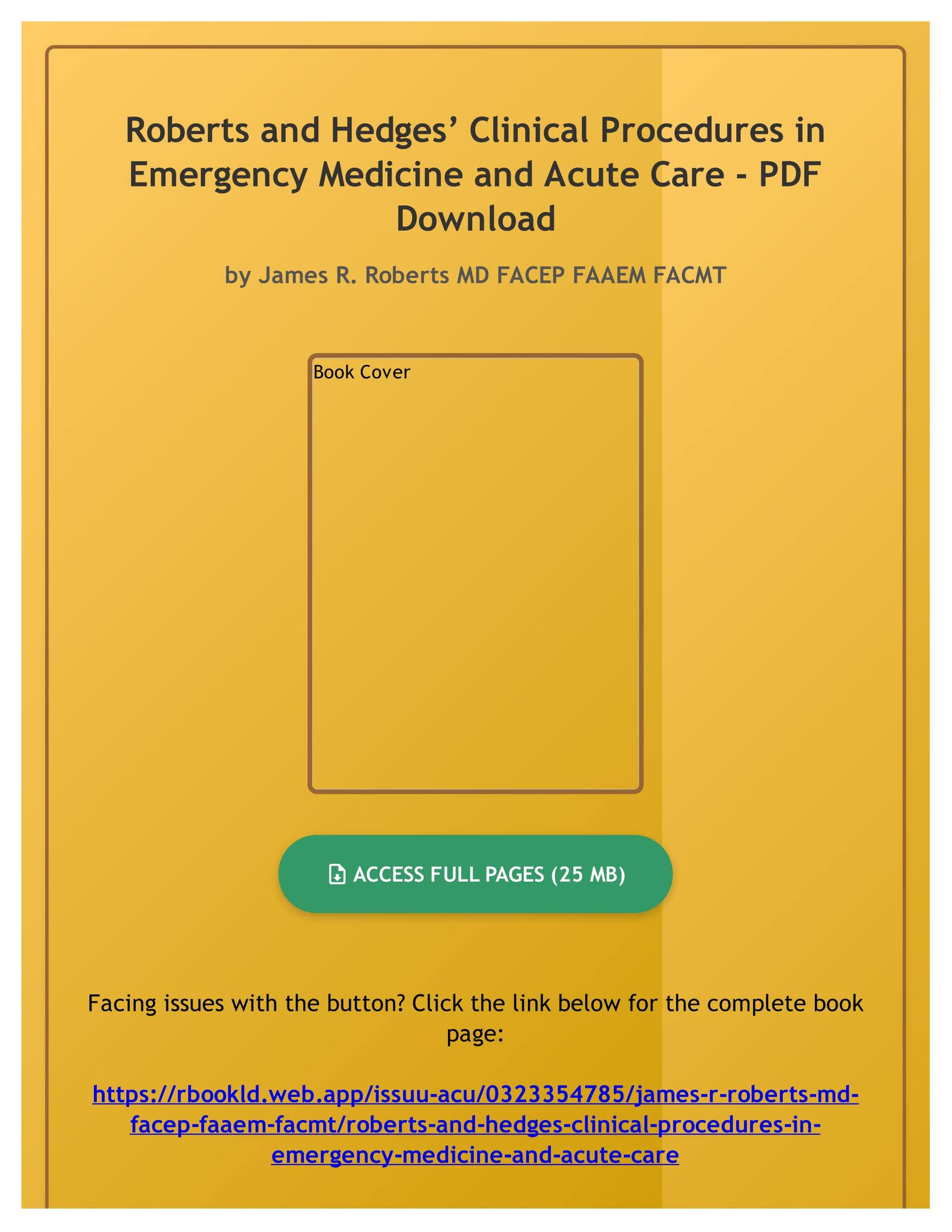 EBOOK) Roberts and Hedges' Clinical Procedures in Emergency