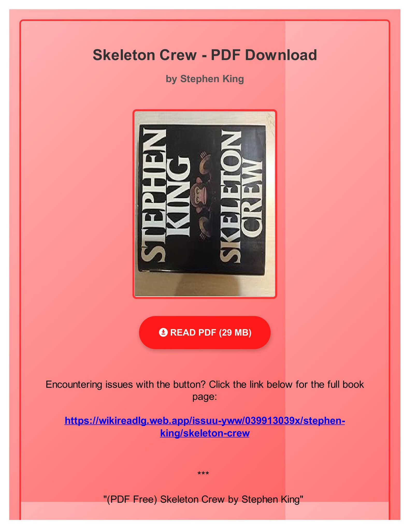 PDF Free) Skeleton Crew by Stephen King by