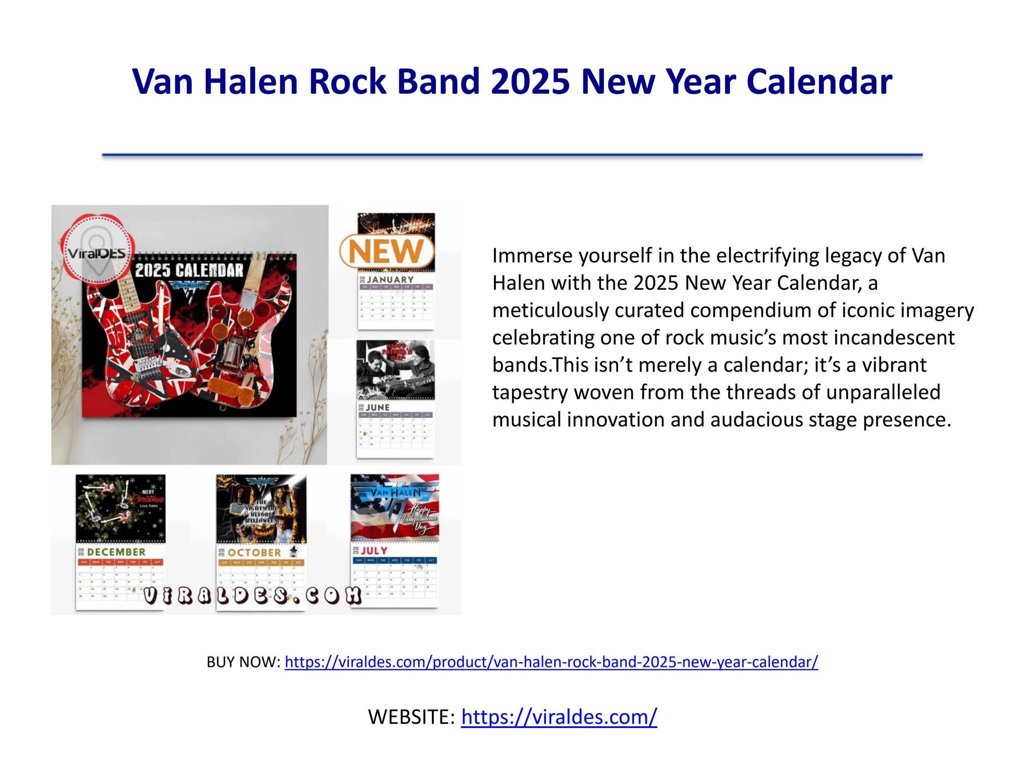 Van Halen Rock Band 2025 New Year Calendar by Viraldes Store Issuu
