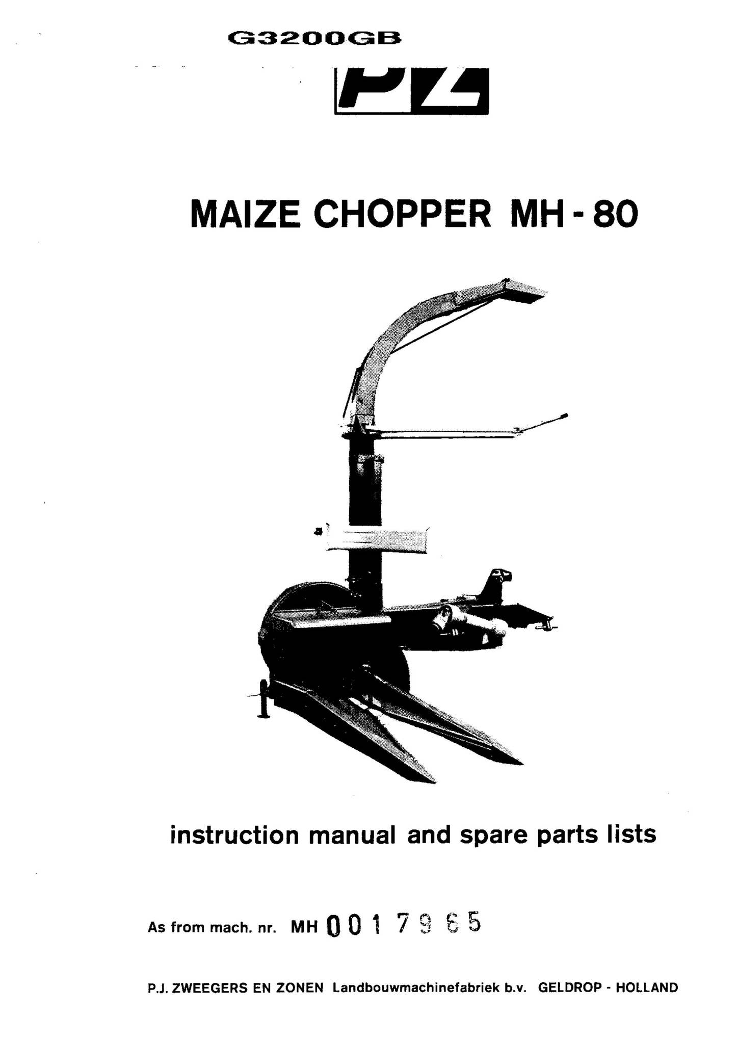 DOWNLOAD PDF PZ Zweegers Maize chopper MH-80 Instruction
