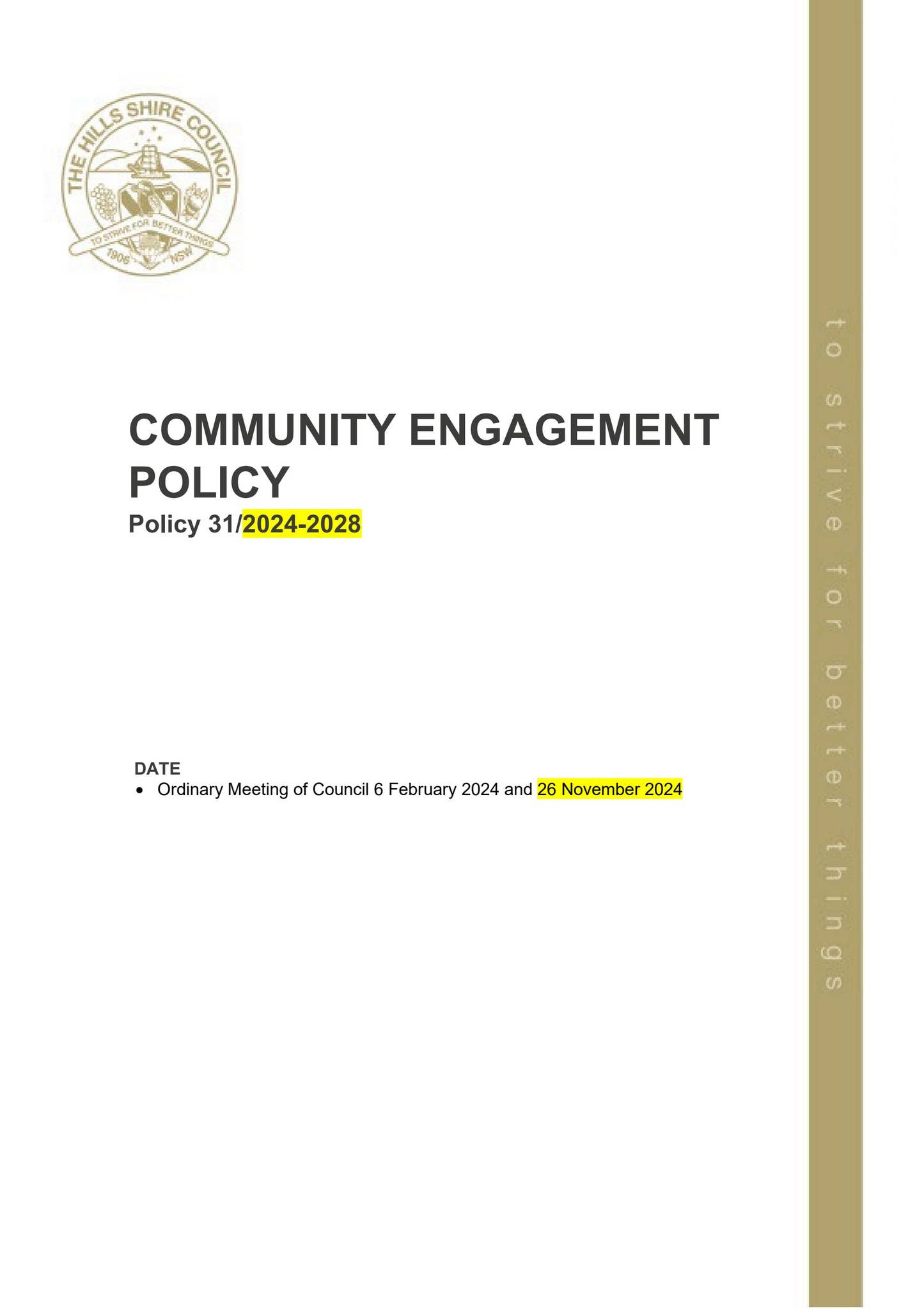 Revised Community Engagement Policy by thehillsshirecouncil - Issuu